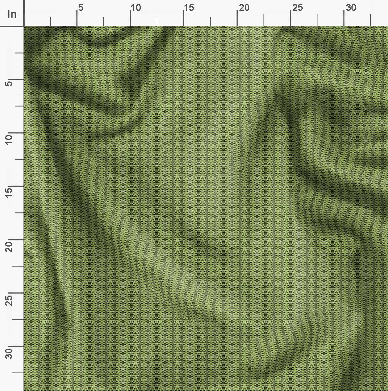 Soimoi Moss Green Georgette Fabric by The Yard - 42 Inch Wide Filigree Damask Print - Elegant Printed Material for Dresses, Curtains & DIY Projects