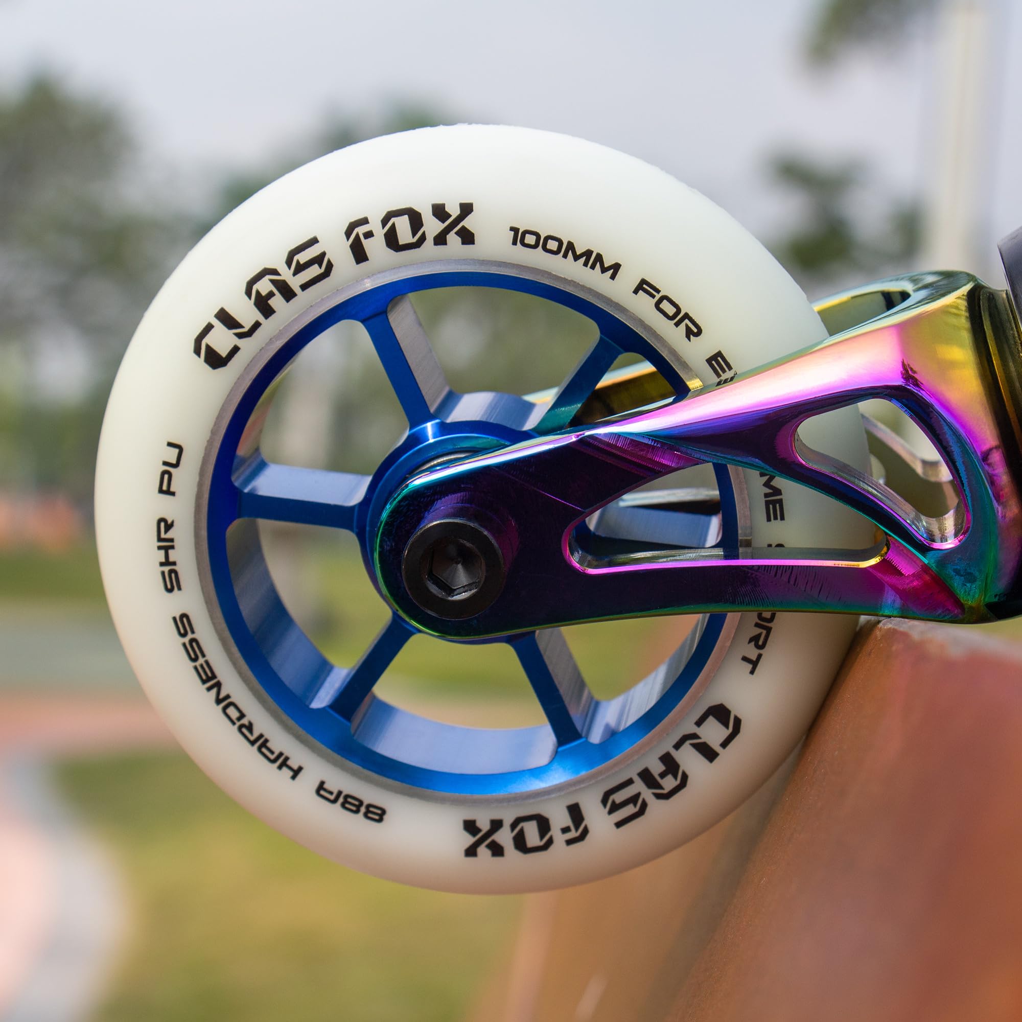 Pro Stunt Scooter Wheels 100mm with ABEC-9 Bearings & CNC Metal Core - High Performance Gravity Wheels (2-Pack) for Extreme Tricks, Park Riding & Freestyle Scooting