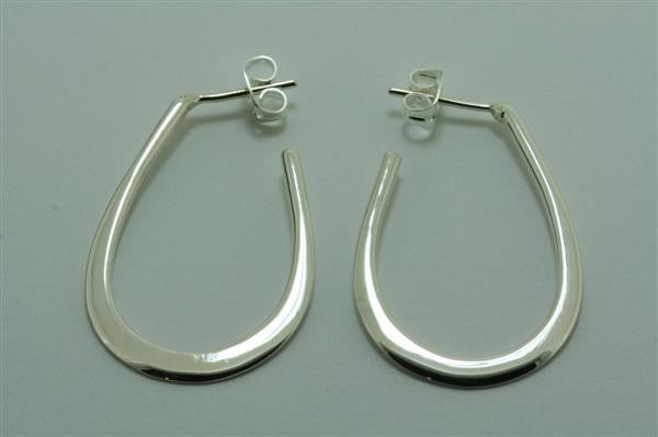 Long Horseshoe Hoop Stud Earrings for Women - Dainty Gold & Silver Minimalist Earrings for Everyday Wear, Gift Giving & Special Occasions