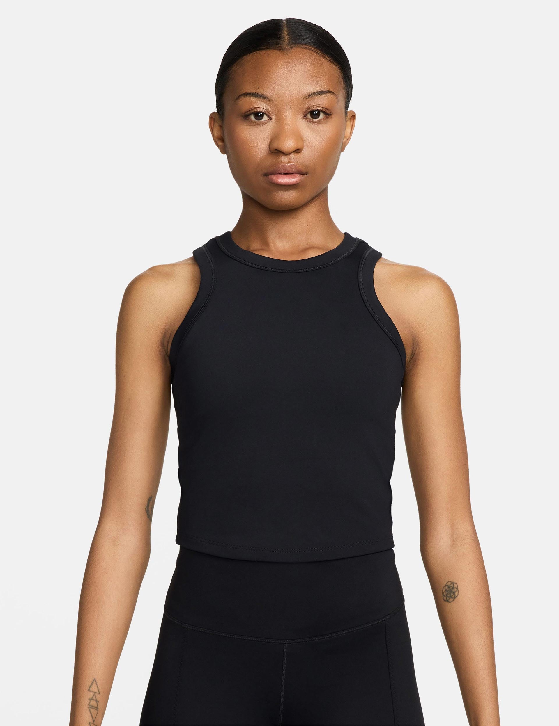 Dri-FIT Cropped Tank Top for Women - Moisture-Wicking, Breathable & Stretchy Workout Top - Black - Perfect for Gym, Yoga & Running