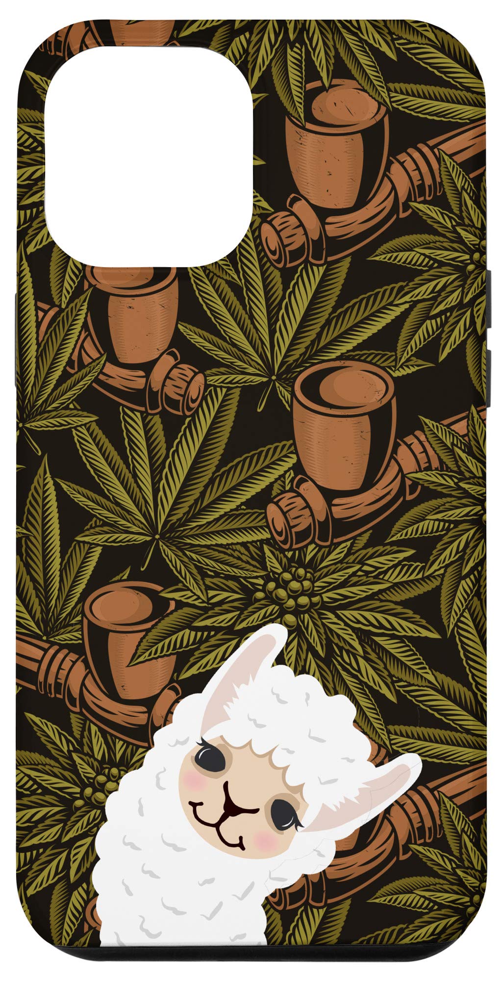 iPhone 12 Pro Max Case - Unique Marijuana Leaf & Llama Alpaca Design - Durable Protective Phone Cover for Daily Use, Travel & Outdoor Activities
