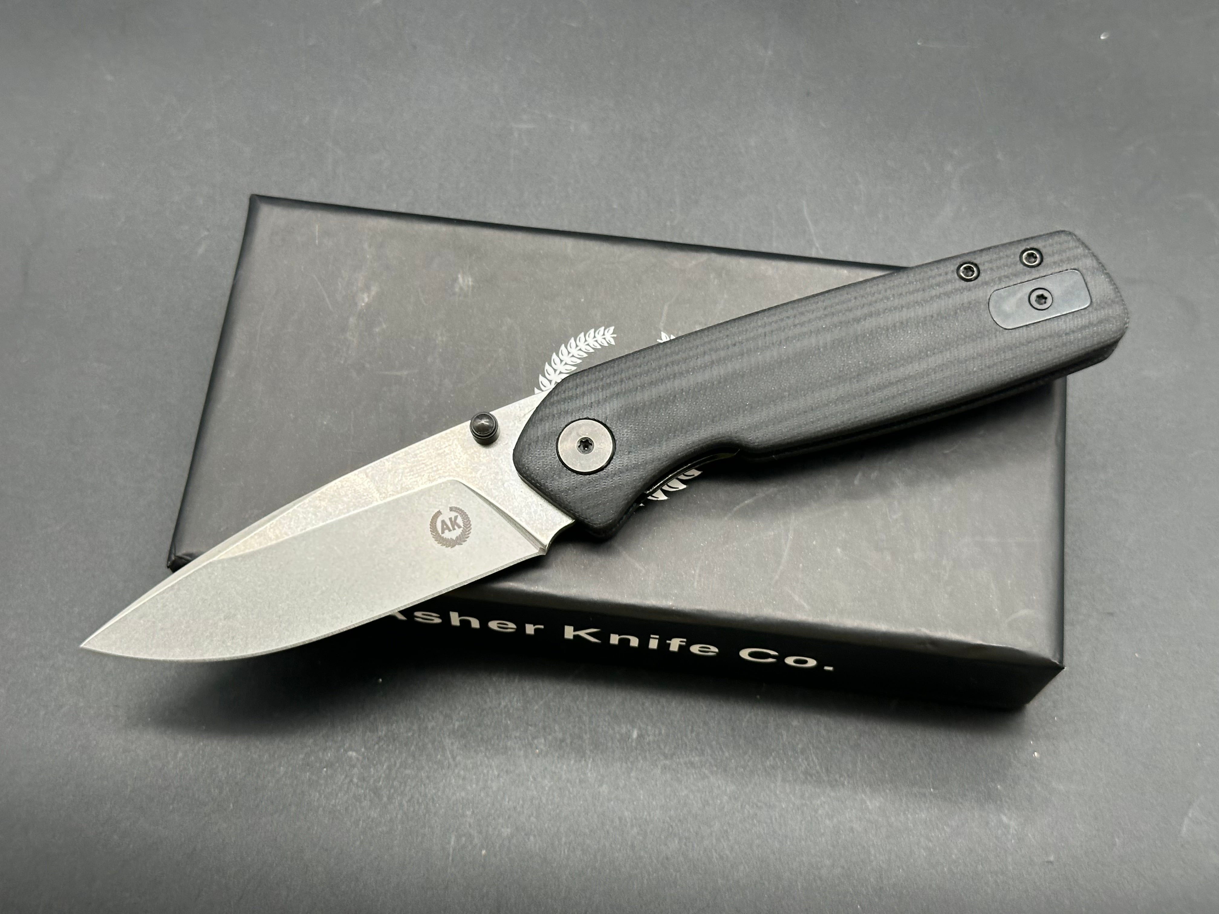Premium Asher Spiro G10 Folding Knife - 3.2