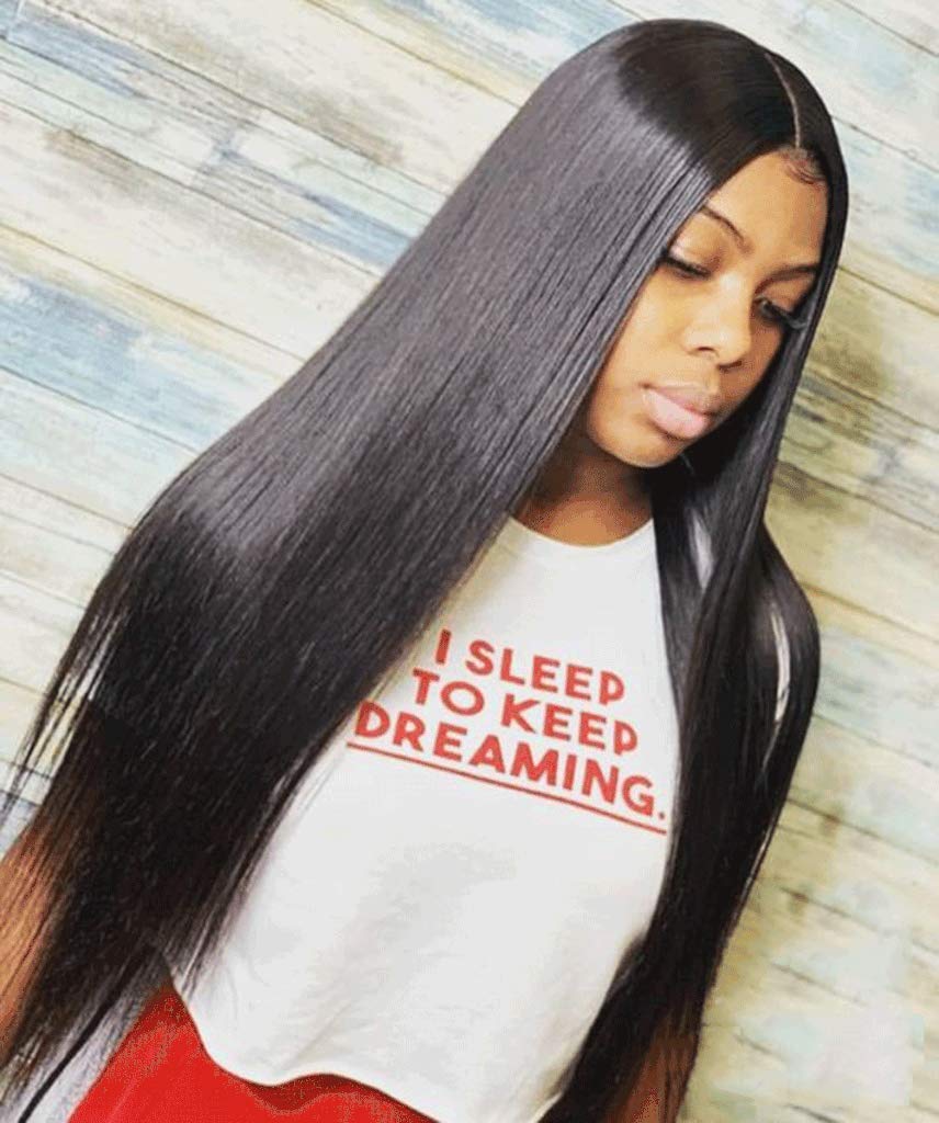 10A Grade Peruvian Virgin Remy Human Hair Wigs - Glueless Lace Front with Baby Hair, Silky Straight 150% Density, 12