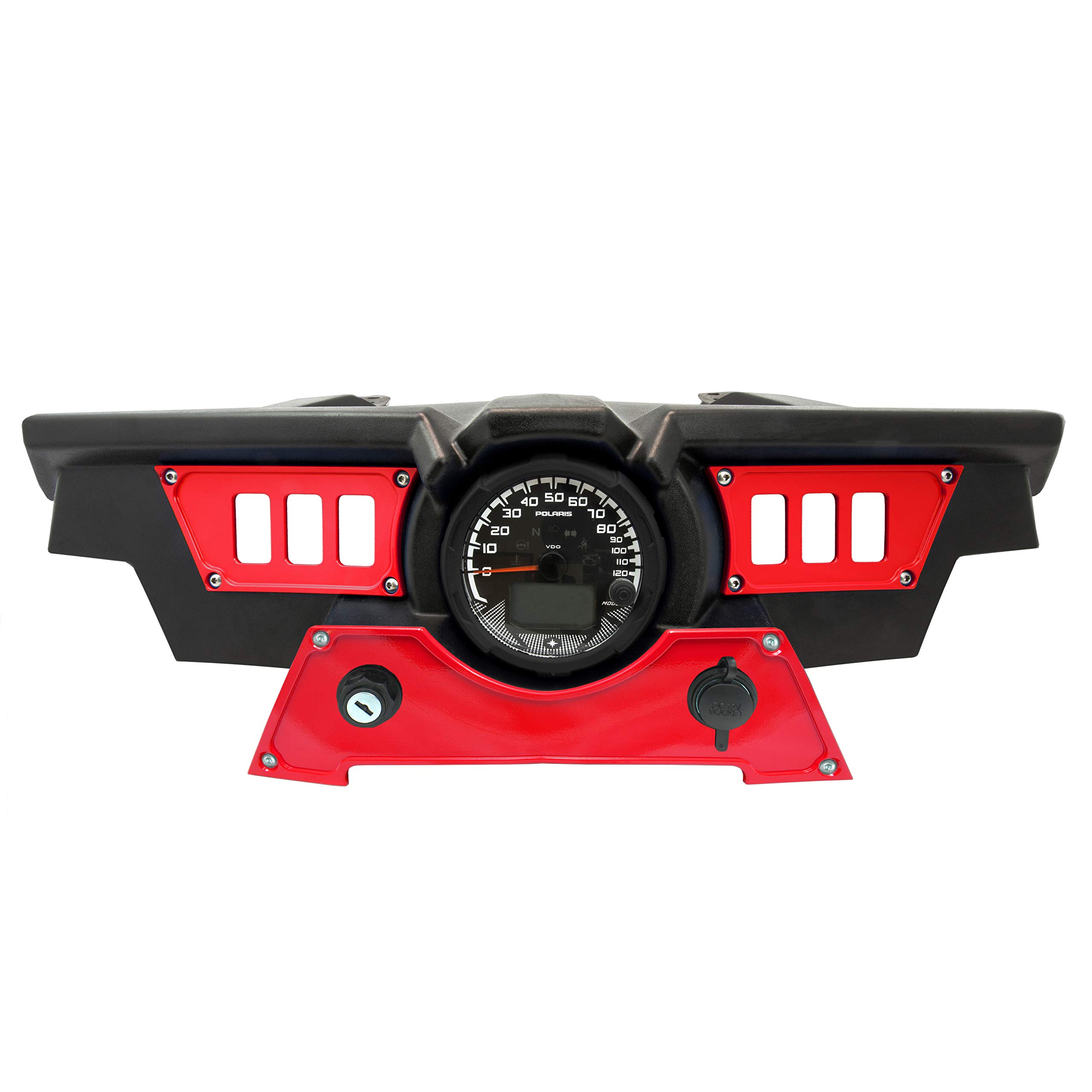 STV Motorsports SDP6 Red Aluminum Dash Panel Rocker Switch Plates for Polaris RZR XP 1000 - 6 Switch Mounting Plate for Off-Road UTV Accessories (Red Finish) - Perfect for Customizing Your RZR XP 1000 Dashboard & Organizing Switches