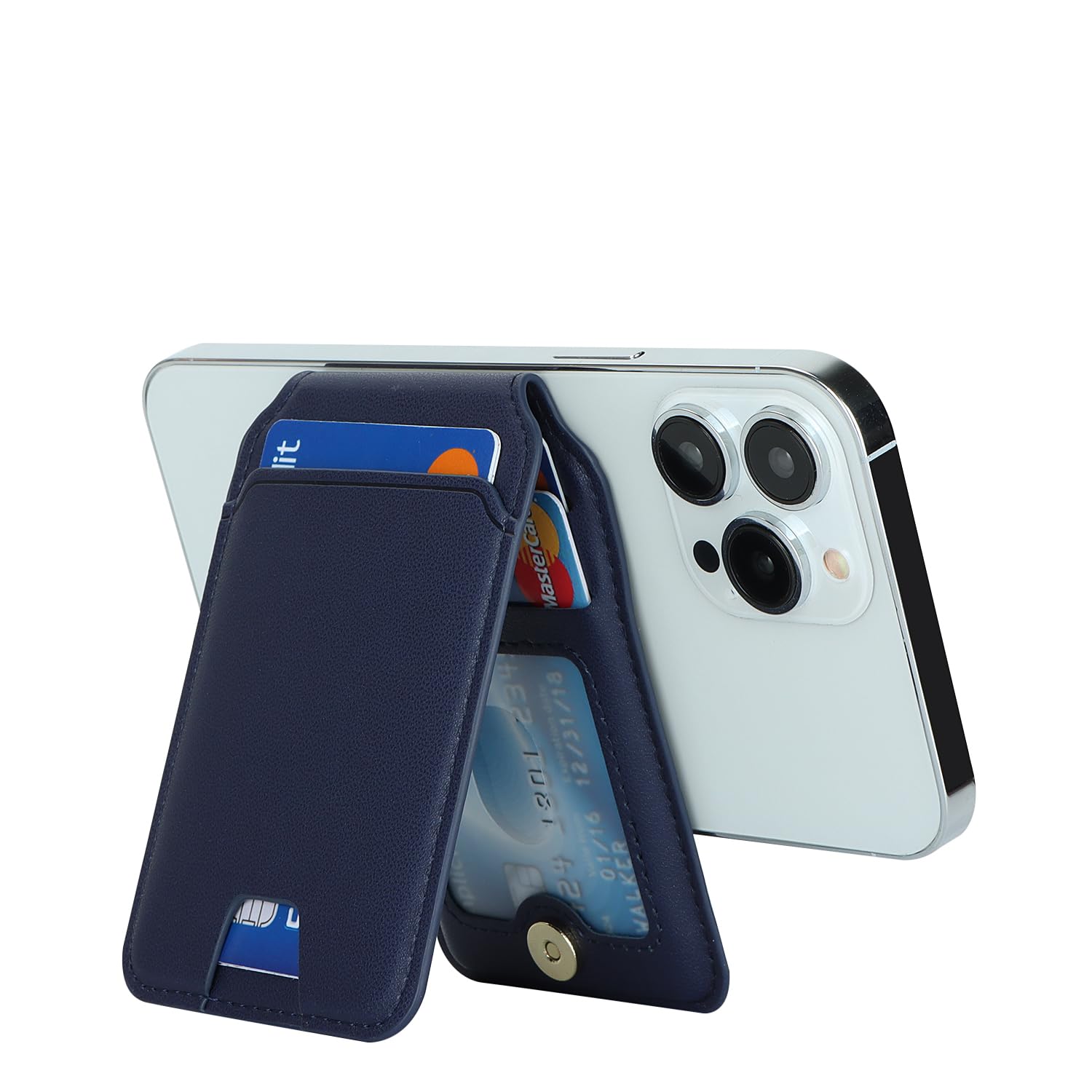 Magnetic Wallet for iPhone 16 Pro Max/14 Pro/15/14 Plus/13/12 - Cavor Magsafe Compatible Card Holder & Phone Case Accessory (Blue) - Secure Credit Card Storage for Everyday Use & Travel