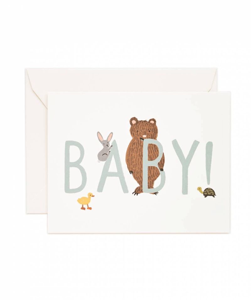 Rifle Paper Co Baby Greeting Card - Elegant Floral Design for Newborn Announcements, Baby Showers & Birth Celebrations