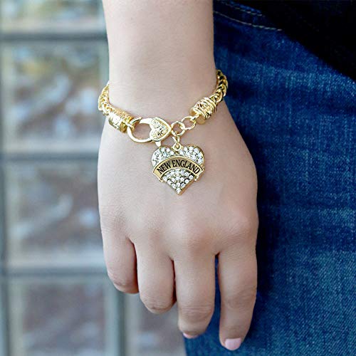 Inspired Silver - 14K Gold Plated Heart Charm Bracelet with Cubic Zirconia | Elegant Dainty Jewelry for Women | Perfect Gift for Valentine's Day, Anniversary & Special Occasions