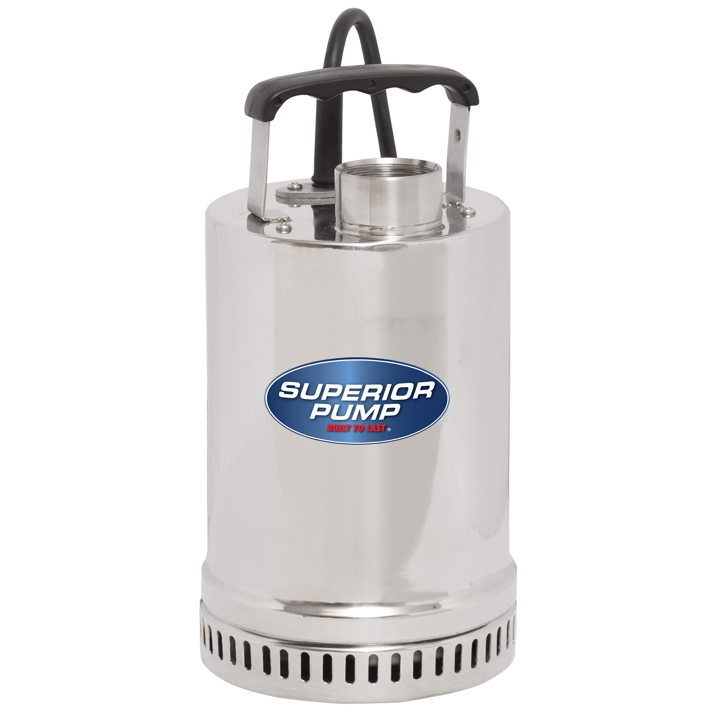 Superior Pump 91292 1/4 HP Stainless Steel Utility Pump - Heavy Duty Water Transfer for Basements, Pools & Flood Control