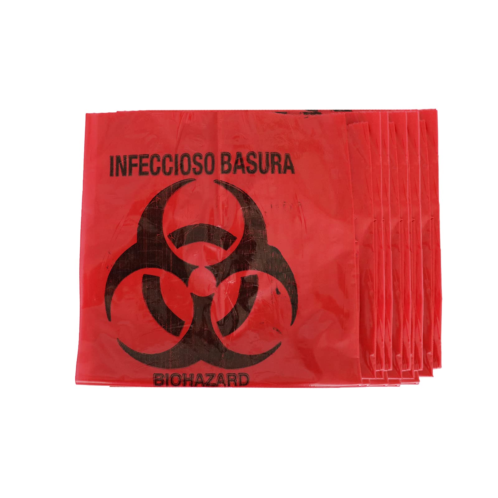 **25 Pack Red Biohazard Waste Bags - 4 Gallon (17