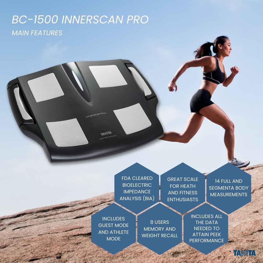 TANITA BC-1500 InnerScan PRO Body Composition Scale - FDA Cleared Multi-Frequency Segmental Analysis with Bluetooth Connectivity | Accurate Body Fat, Muscle & Water Measurement for Home Gym & Health Tracking