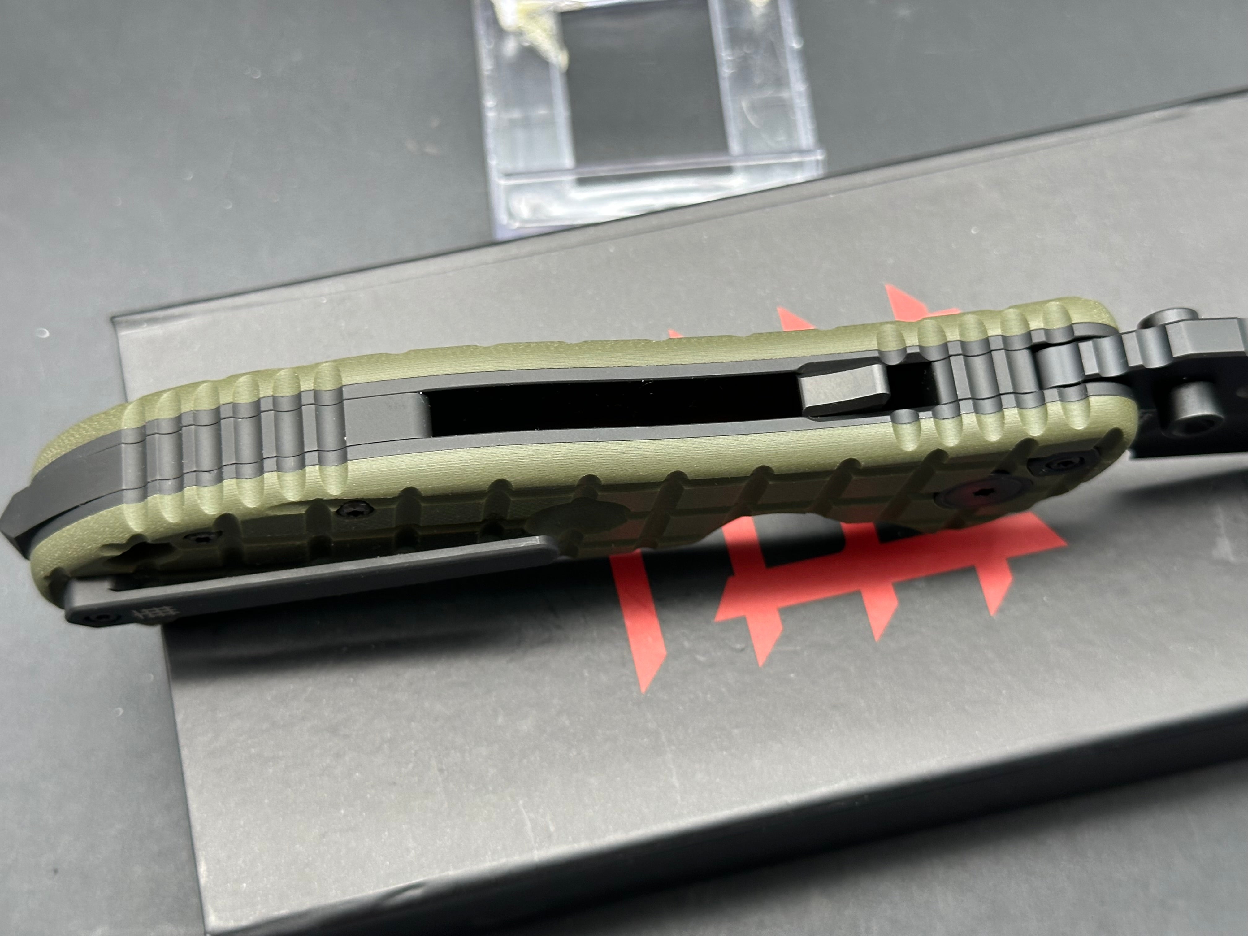 Halfbreed Blades LBF 01 Large Bush Folder Gen 2 - Green G10 Scales with CPM 3V Steel Blade - Outdoor Survival, Camping, Hunting, EDC Knife
