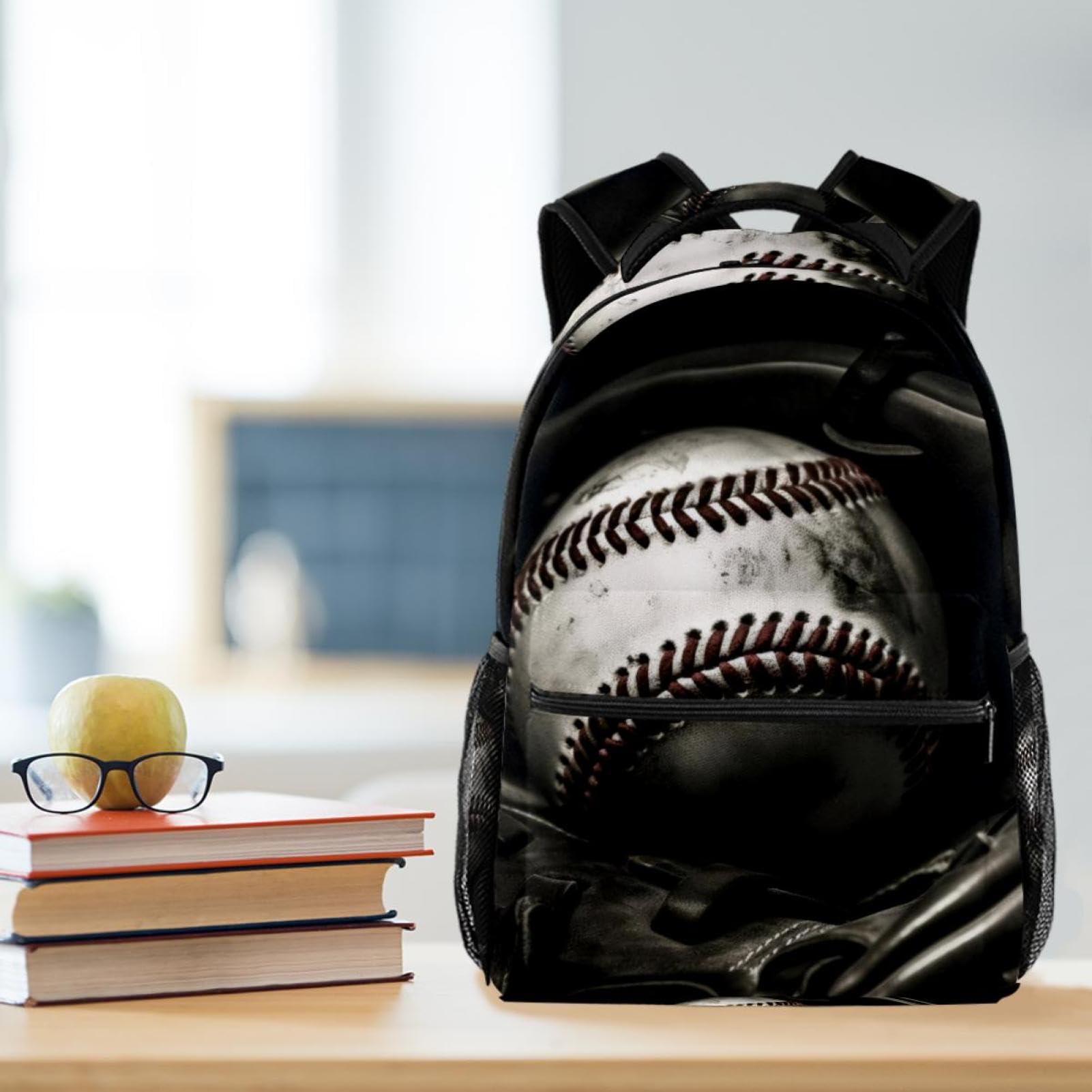 FVQL Kids Backpack for Boys & Girls - Durable School Bookbag with Sporty Baseball Design - Perfect for School, Sports & Travel