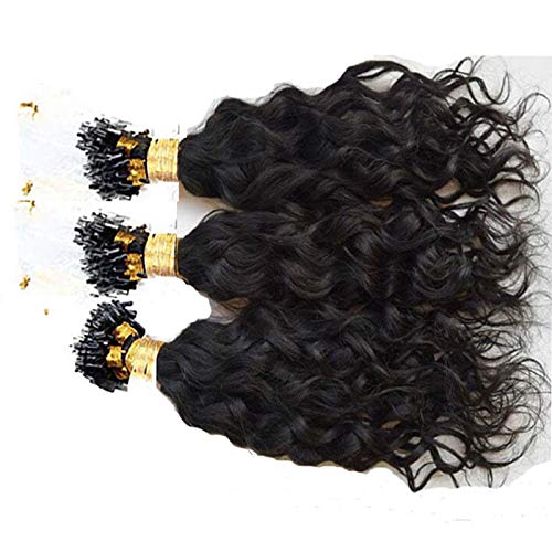 Natural 20-Inch Human Hair Loose Wavy Micro Loop Hair Extensions - 100g Bundle (100 Strands, 1g/Strand) with Micro Beads & Fish Line for Seamless Blending | Perfect for Volume Boost, Styling & Special Occasions