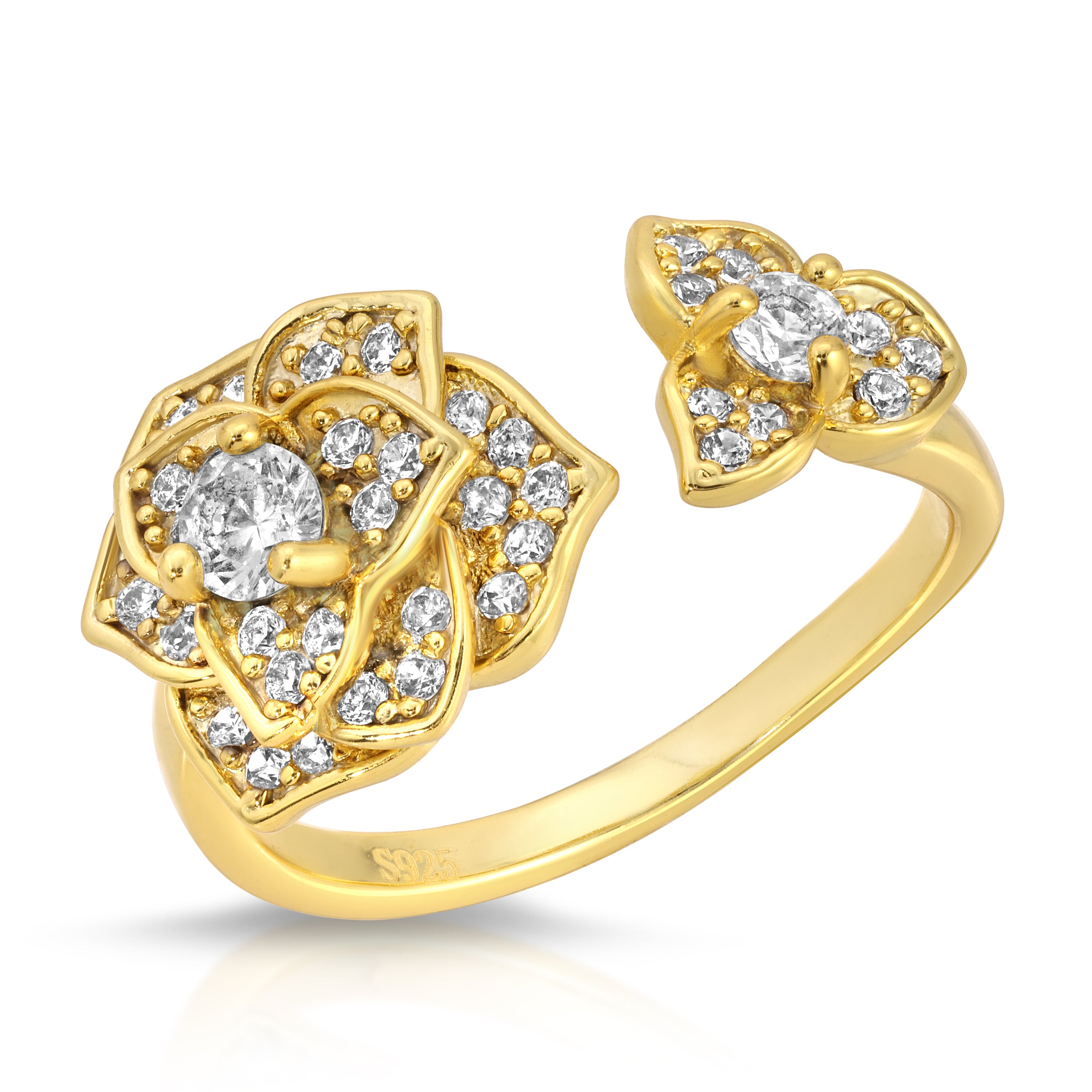 14K Gold Flower Ring for Women - Elegant Floral Jewelry Gift for Birthday, Anniversary & Valentine's Day