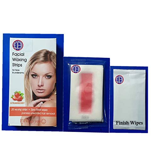 Strawberry Wax Strips for Face, Underarms & Ear Lobes - Smooth Skin Hair Removal for Women & Men - Perfect for Home Spa & Beauty Care