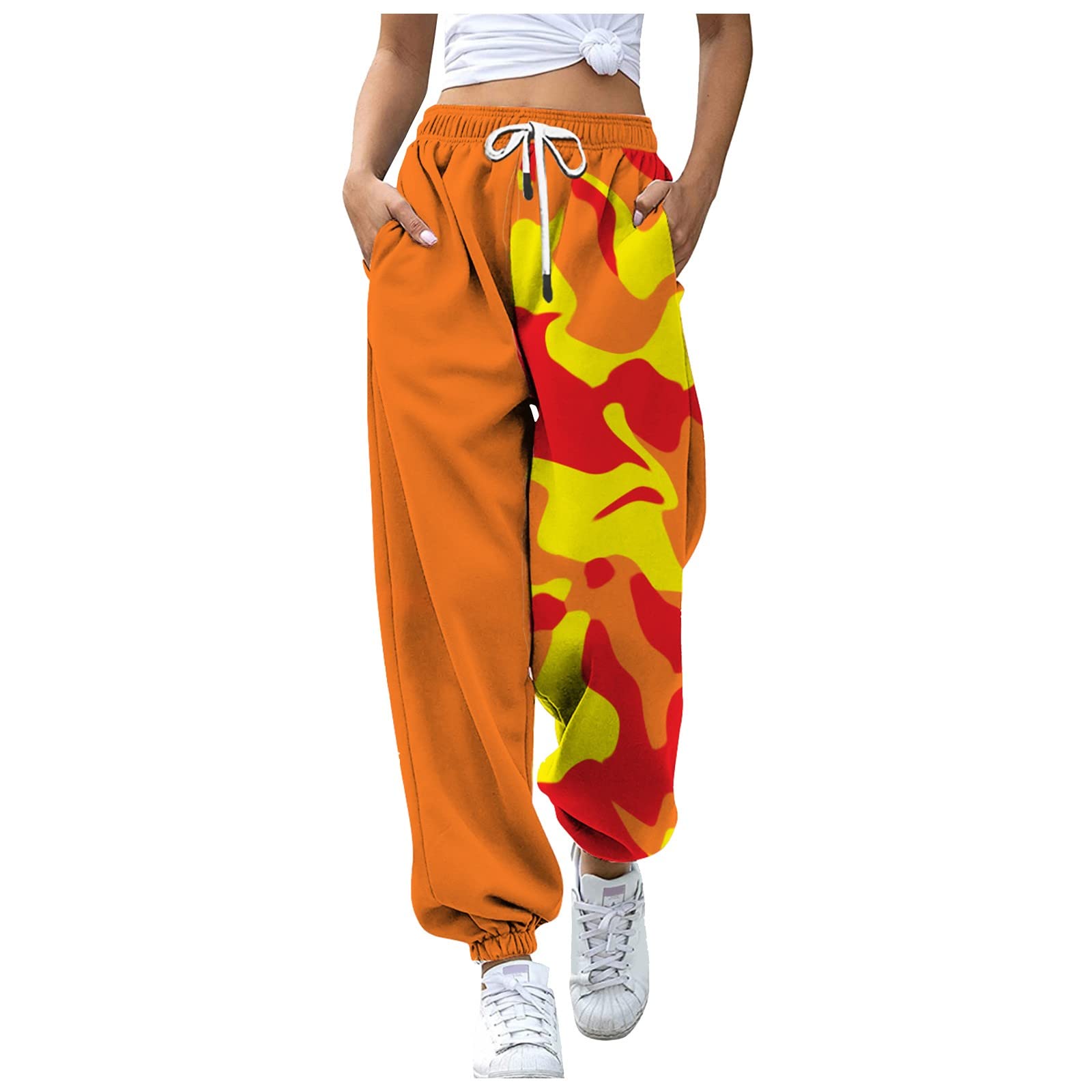 Women's Summer Printed Pencil Pants - Stretchy Elastic Waist Fashion Trousers for Office, Casual & Business Wear