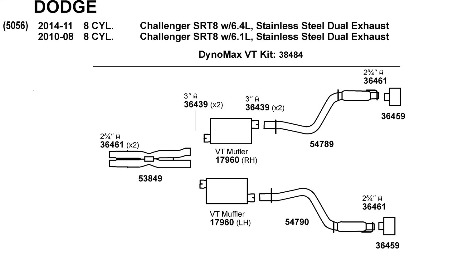 Dynomax 53849 Performance Exhaust X-Pipe - High-Flow Stainless Steel Crossover Pipe for Muscle Cars & Hot Rods - Improves Exhaust Flow & Engine Sound - Perfect for Street Racing & Car Shows