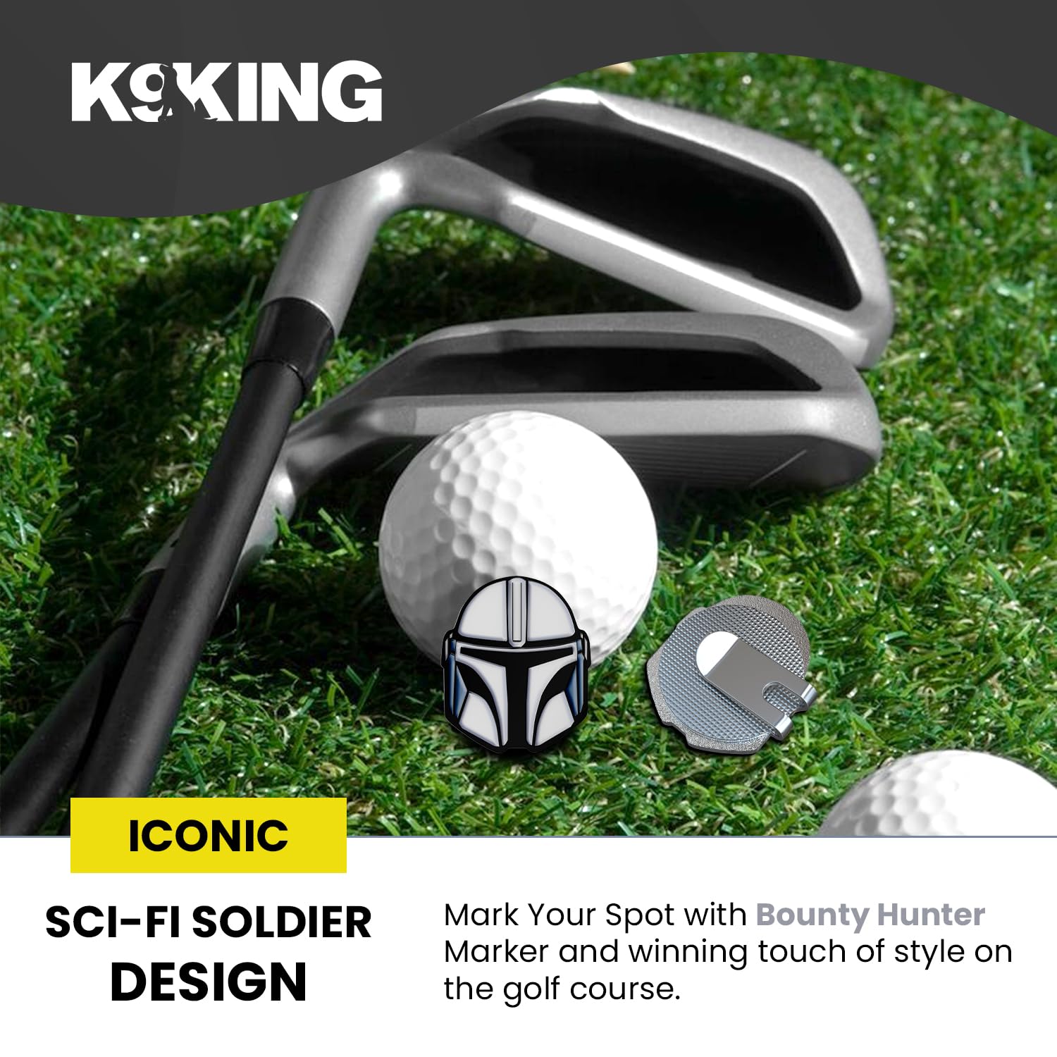 K9King Premium Magnetic Golf Ball Marker with Hat Clip - 1.25” x 2mm Enamel Golf Accessory - Perfect for Personalizing Your Game & Unique Golf Gifts - Ideal for Tournaments, Practice Rounds & Golf Enthusiasts