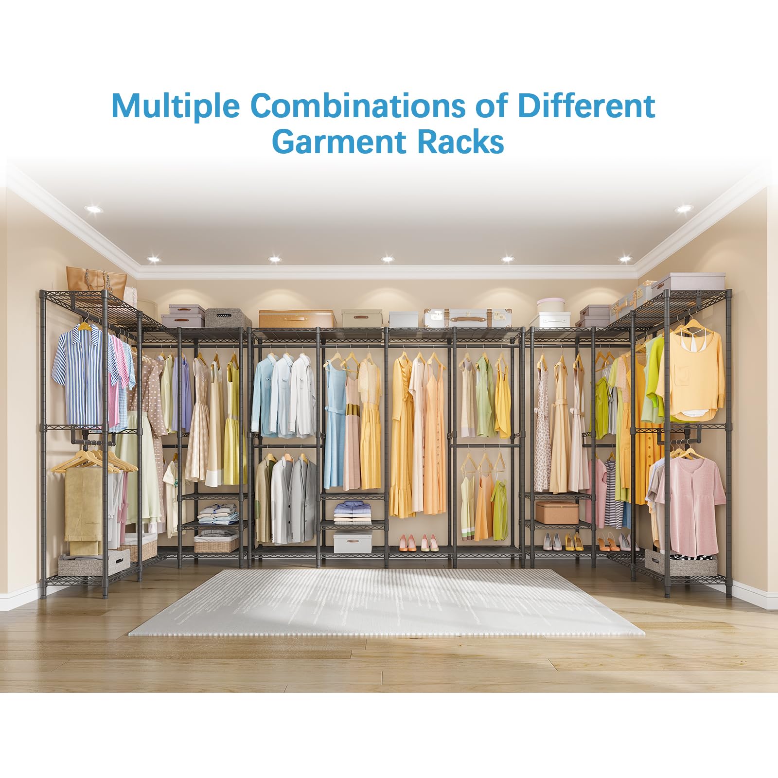 VIPEK V40 Heavy Duty Garment Rack - 1110lbs Capacity Freestanding Clothes Hanging Rack for Bedroom, Closet & Wardrobe Organization | Durable Black Metal Clothing Rack for Home, Laundry Room & Retail Store Display