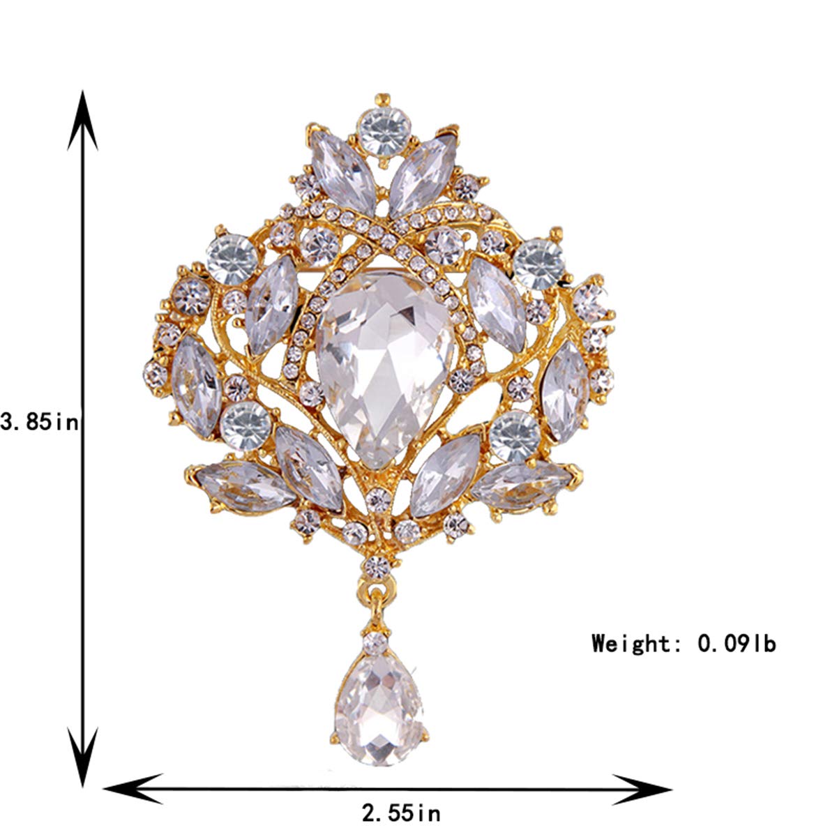 Seven Wolves Rhinestone Crystal Crown Brooches for Women Dresses - Elegant Party Accessories