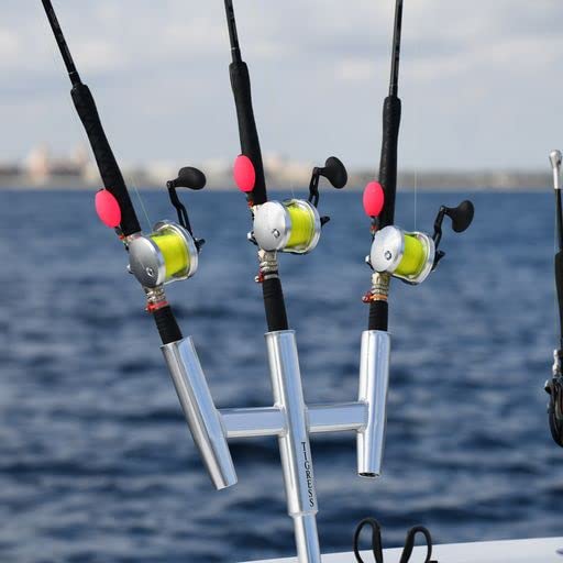 Premium Triple Aluminum Kite Rod Holder - Heavy Duty Fishing Accessory for Kayak, Boat & Beach Fishing | Perfect for Saltwater & Freshwater Anglers