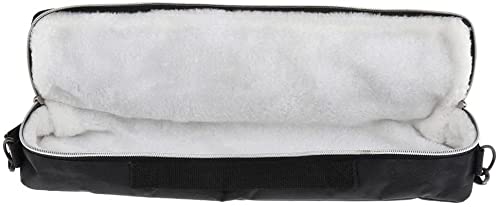 Lightweight 17 Hole Flute Case Cover Bag with Adjustable Shoulder Strap & Soft Plush Lining - Black (17.3