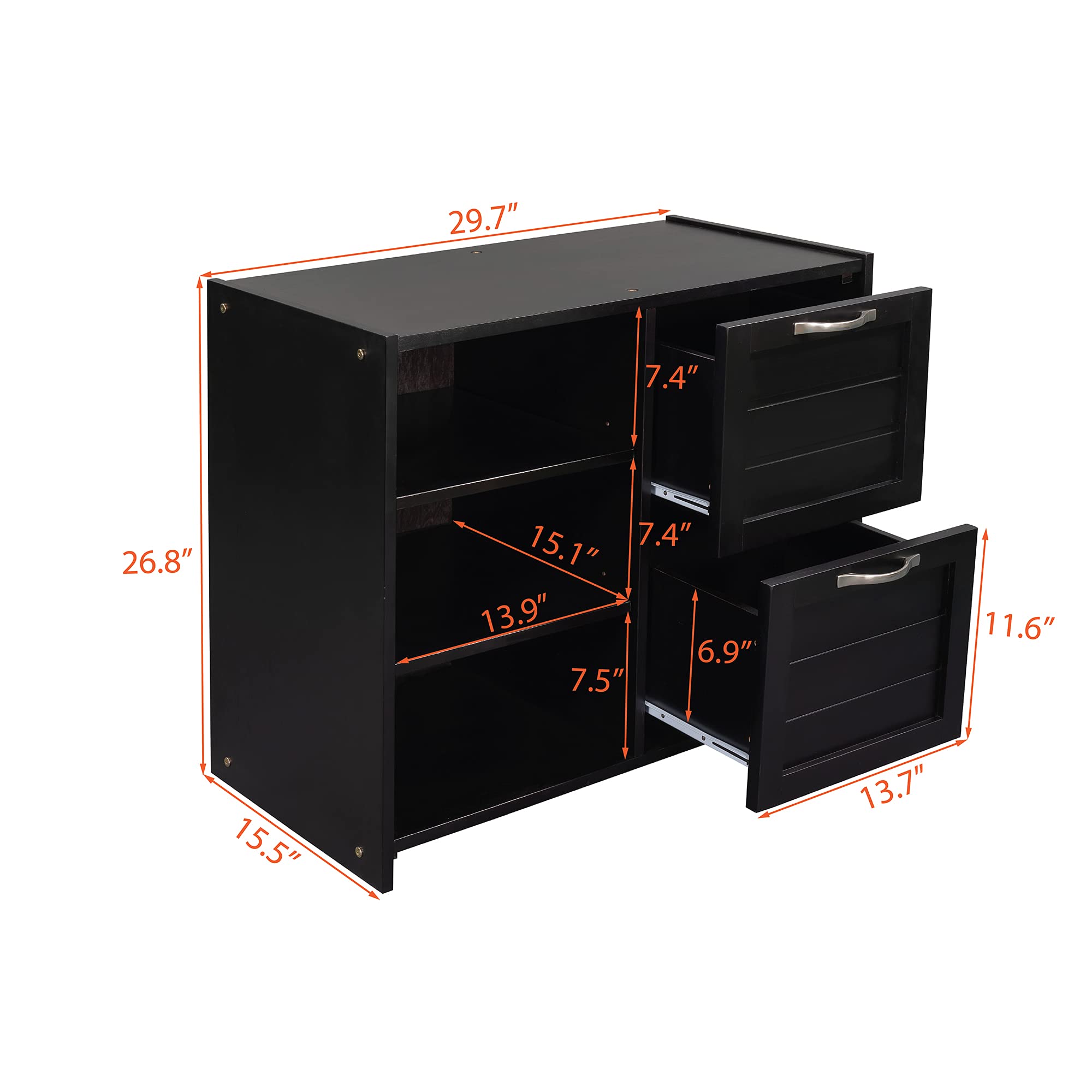 Harper & Bright Designs Twin Loft Bed with Slide - Solid Wood Low Loft Bed with Storage Cabinets & Shelves for Kids, Boys & Girls - Espresso Finish - Perfect for Small Bedrooms, Playrooms & Kids' Dorm Rooms