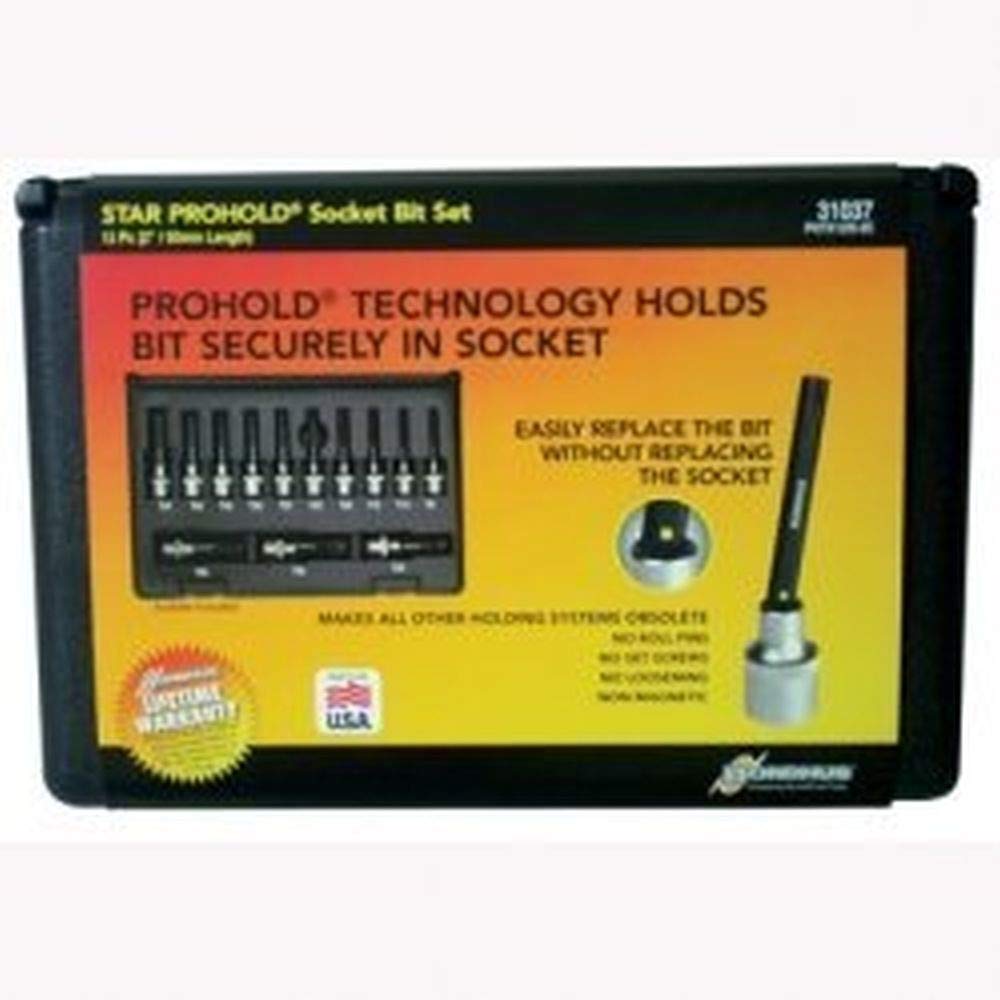 Bondhus 31037 13-Piece Star Bit Socket Set with 2