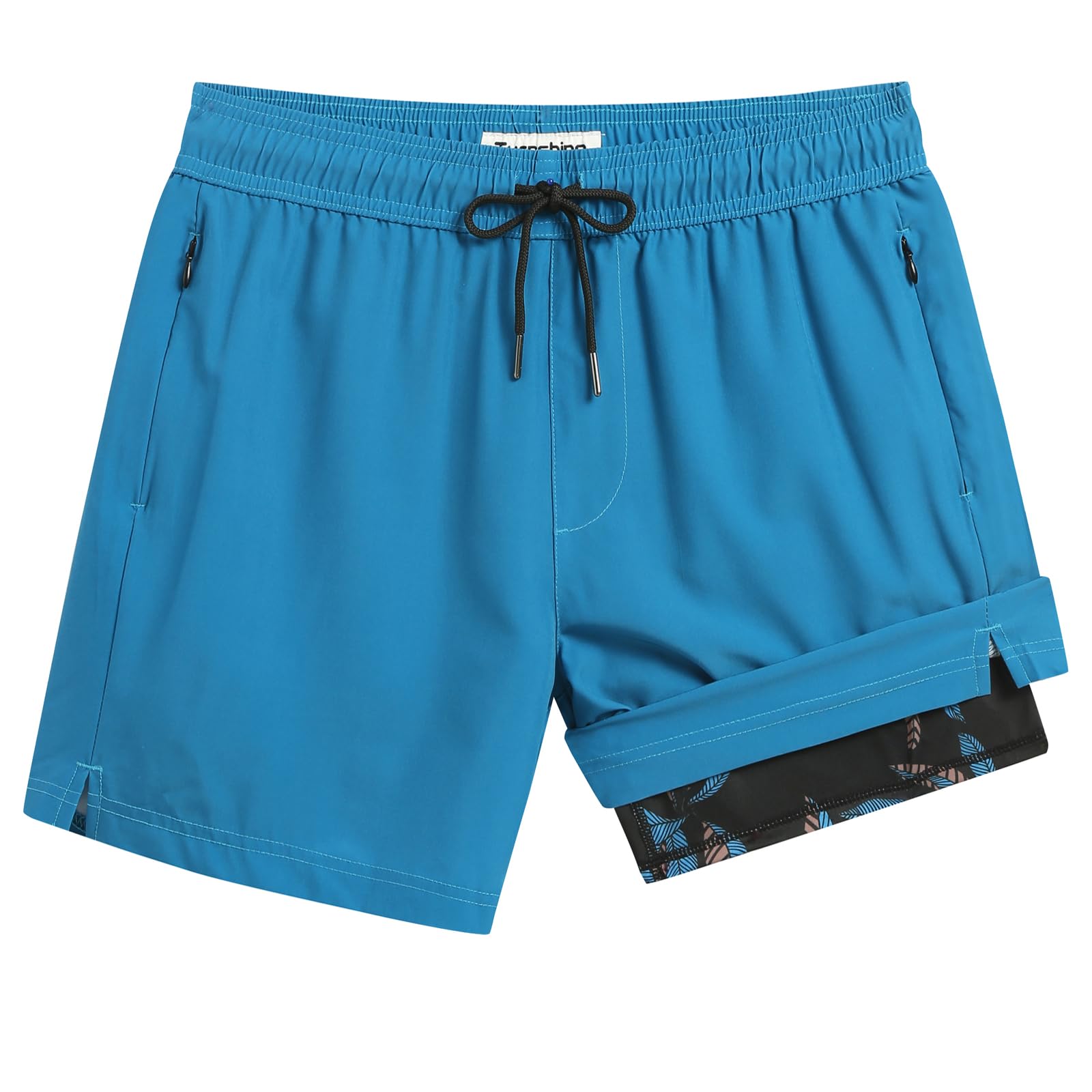 Men's Quick Dry Swim Trunks with Compression Liner - 5