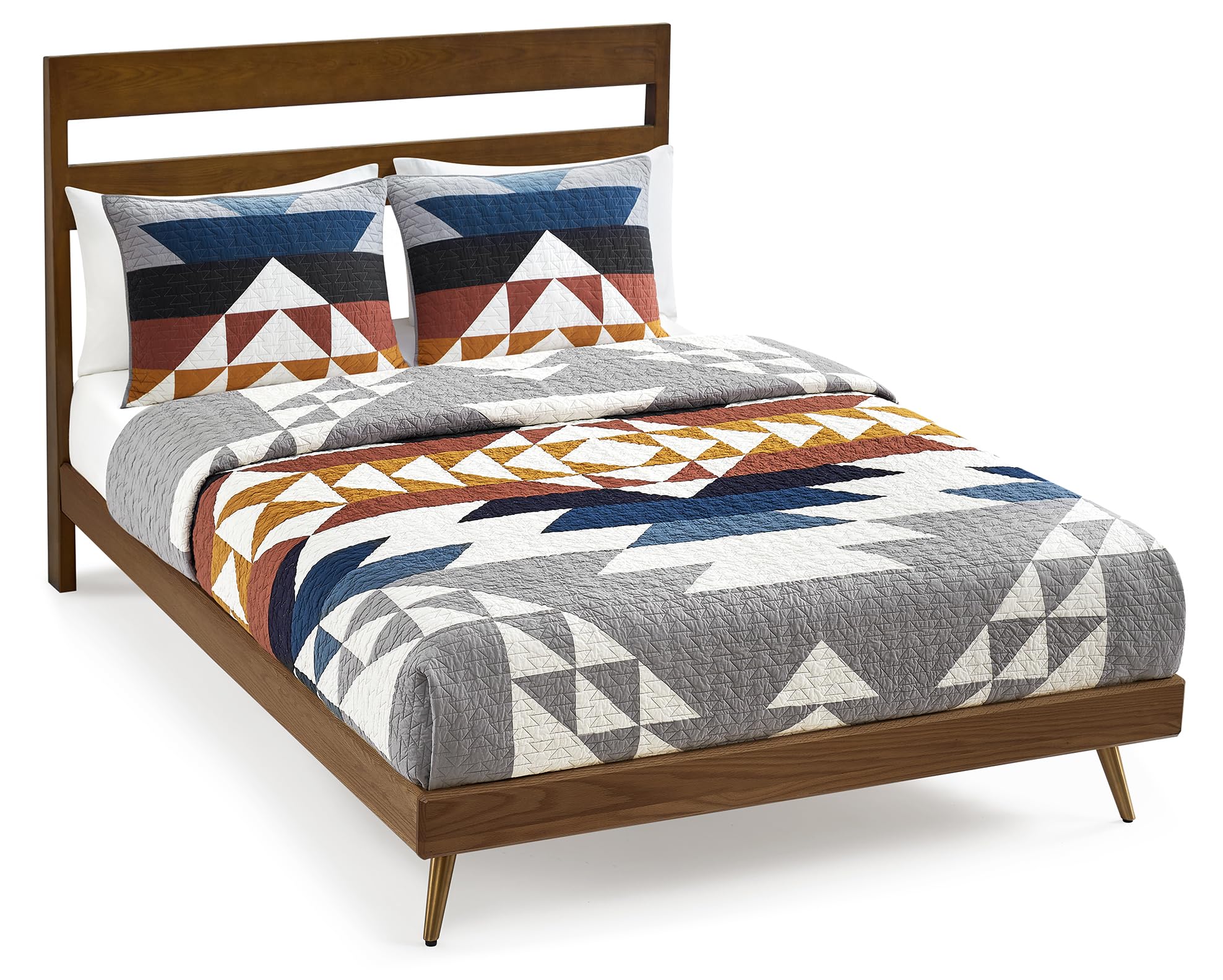 **PENDLETON 29272 Explorer California King Quilt Coverlet Set - Soft Cotton Reversible Bed Cover, Rustic Home Decor, Luxury Bedspread, Cozy Lightweight Quilt with Pillow Shams - King Size, Grey - Perfect for Master Bedroom, Guest Room & Cabin Retreat**