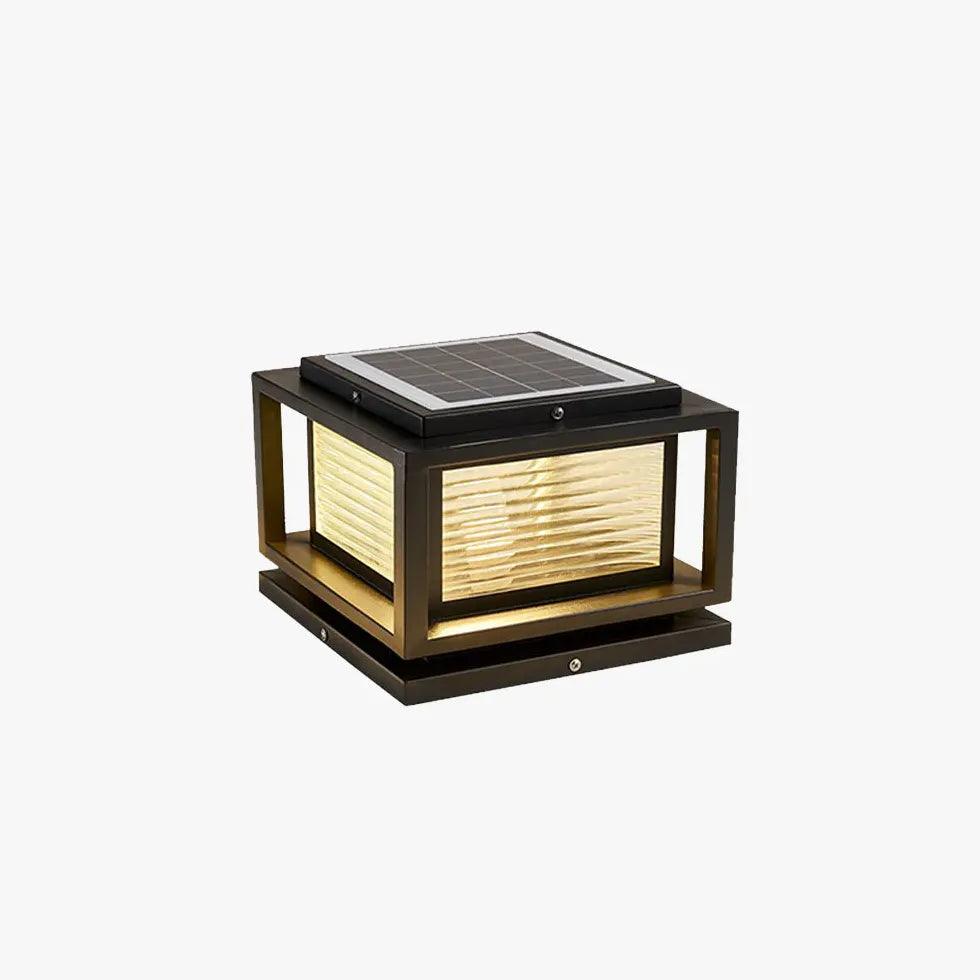 Textured Glass Rectangular Solar Outdoor Pillar Lights - Waterproof LED Landscape Lighting for Garden, Pathway, Driveway, Patio, and Yard Decoration