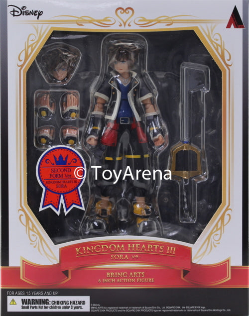 Bring Arts Kingdom Hearts III Sora Second Form Ver. Action Figure - Square Enix Collectible Toy for Gamers & Anime Fans | Perfect for Display, Gaming Room Decor, and Gift Giving