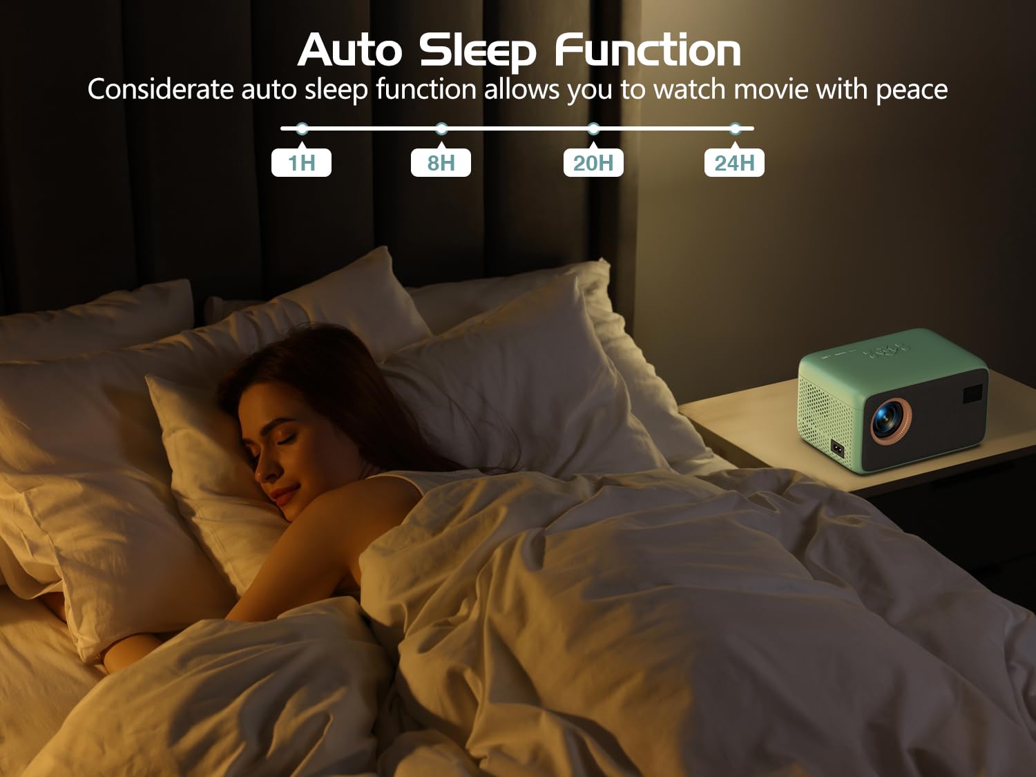 4K WiFi 6 Bluetooth Projector with Remote - Portable Mini Home Theater Projector, Native 1080P HD for Outdoor Movies, Gaming (PS5/Xbox), Streaming (TV Stick/Phone), HDMI/USB - Perfect for Backyard, Camping & Bedroom Entertainment