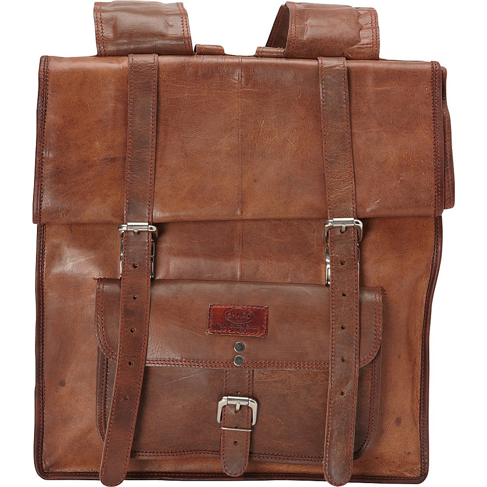 Sharo Brown Handmade Genuine Leather Roll-up Backpack for Travel, Work & Daily Use - Durable & Stylish Foldable Backpack for Men & Women