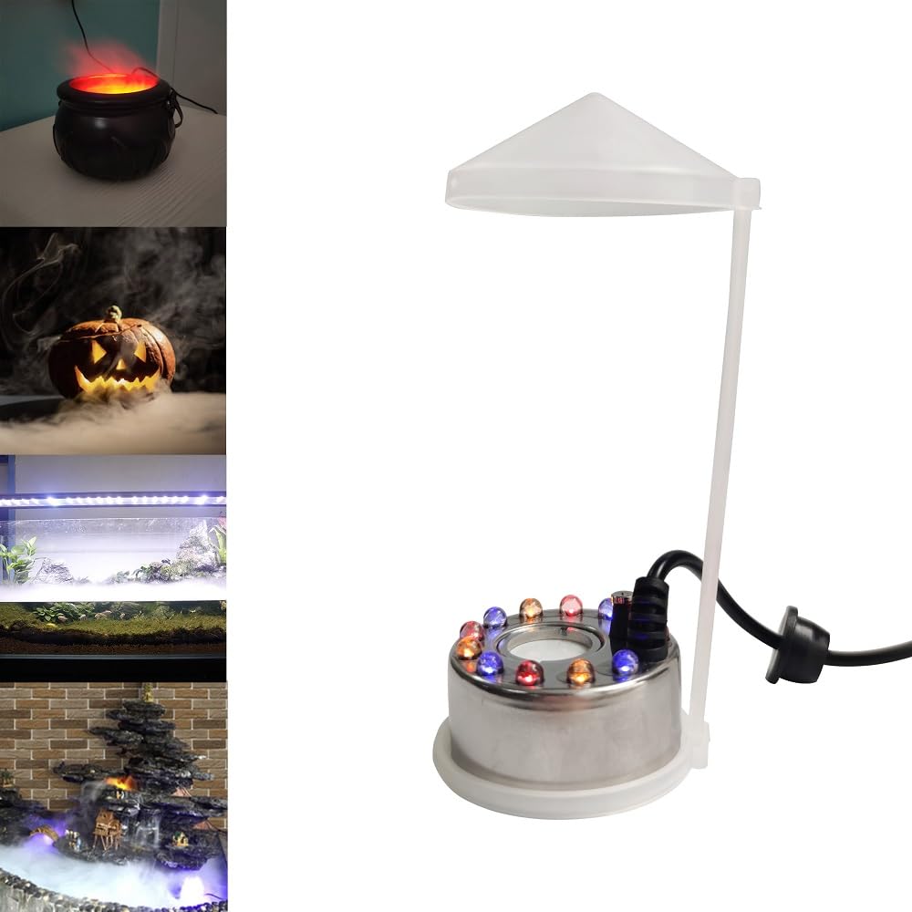 Halloween Witch LED Light with Ultrasonic Mist Maker - Indoor Halloween Decor, Mini Fogger for Home, Party, Pond & Fountain Mist Maker - Spooky Ambiance for Halloween Parties & Home Decor