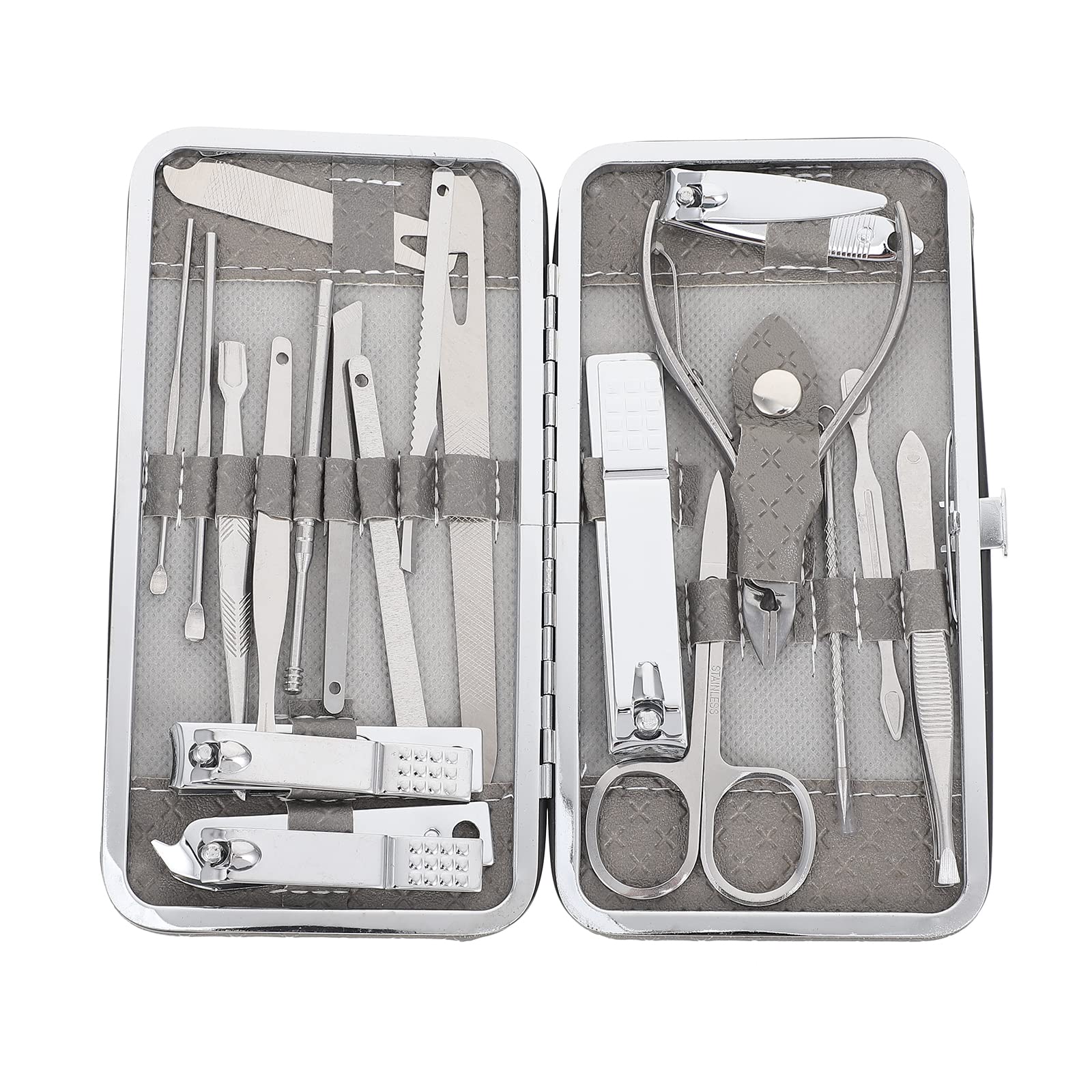 Stainless Steel Manicure & Pedicure Set - Ear Cleaning & Nail Care Tools for Home Salon