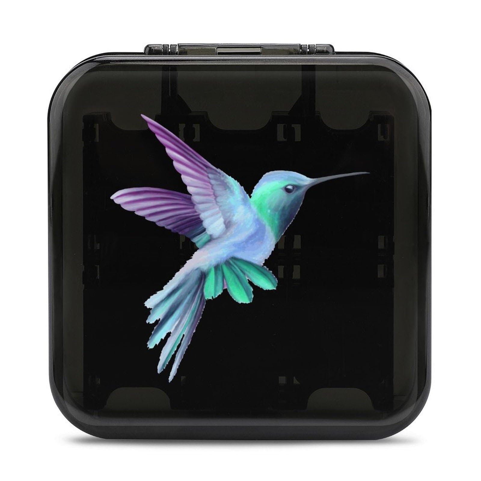 Flying Hummingbird 24-Slot Game Card Holder - Durable Funny Pattern Storage Box for Collectible Cards, Perfect for MTG, Pokémon, and Yu-Gi-Oh! Enthusiasts