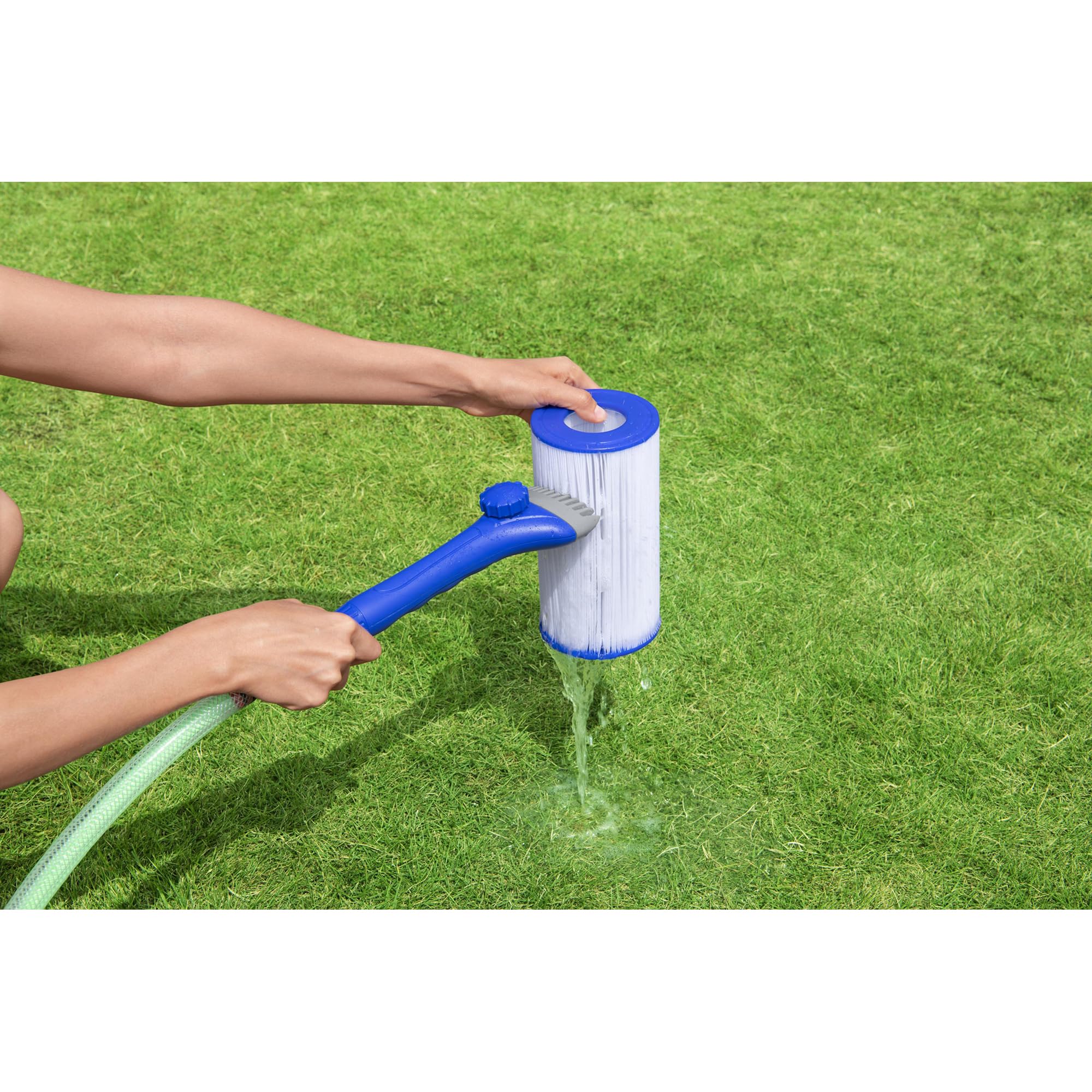 Bestway Flowclear Aqualite Pool Filter Cartridge Cleaning Tool - Removable Comb Head & Flow Control Knob - Ideal for In-Ground & Above Ground Pool Maintenance