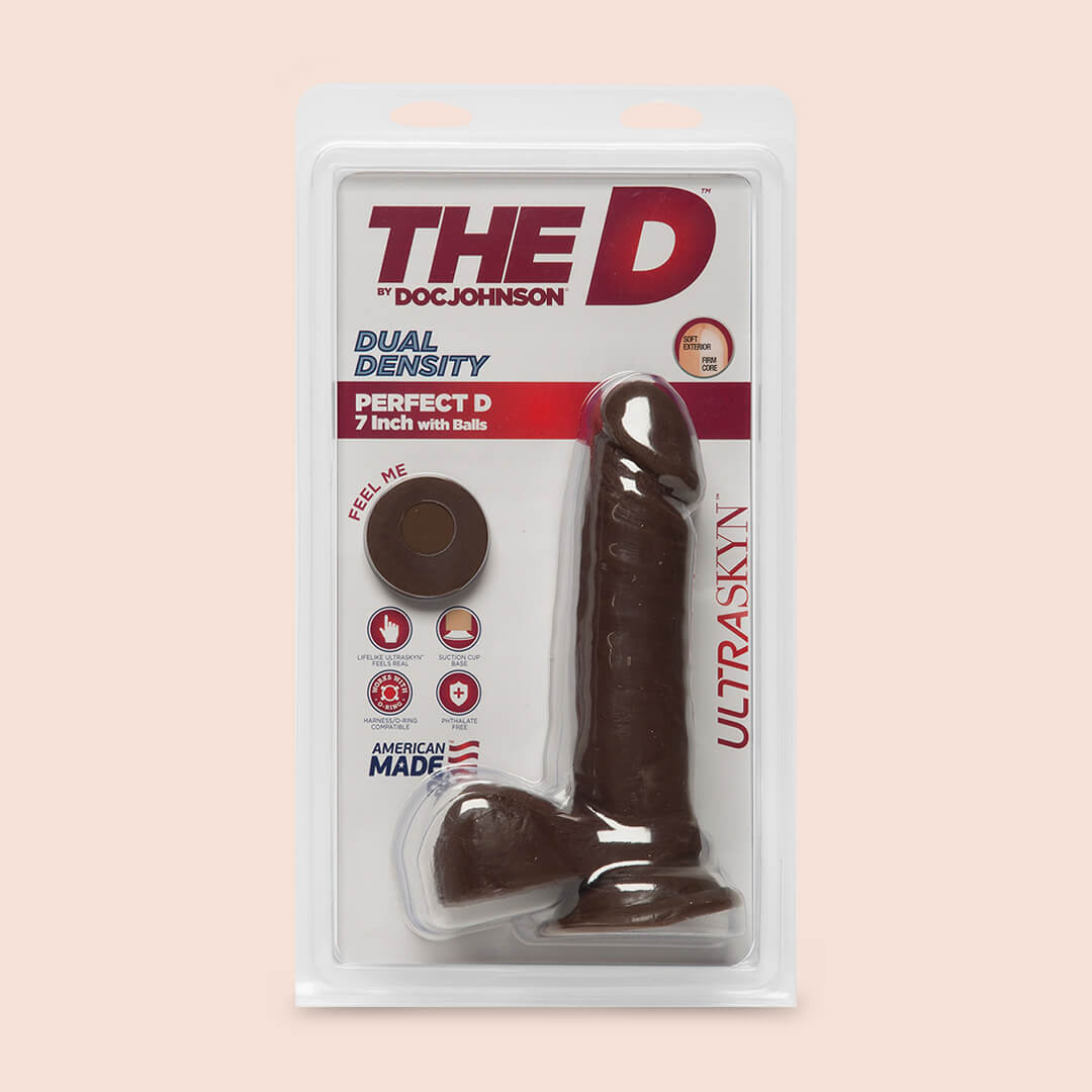 Ultra Realistic Dual Density Dildo 7 Inch with Balls - The D™ Perfect D ULTRASKYN | Lifelike Feel for Couples Play & Solo Pleasure | Perfect for Beginners & Advanced Users