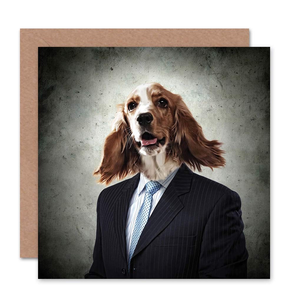 Wee Blue Coo Business Dog Suit - Funny Animal Pet Costume for Photography & Birthday Cards - Perfect for Pet Parties, Dress-Up & Memorable Photo Shoots