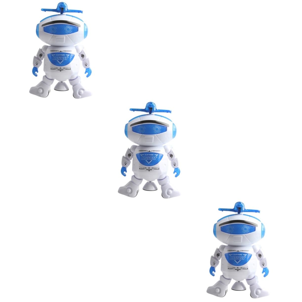 Abaodam 3-Pack Flashing Dancing Robot Toys for Kids - Electric Rotating Twerking Robot with LED Lights - Fun Interactive STEM Toy Gift for Boys & Girls - Birthday Party Favors, Classroom Rewards, Playtime Entertainment