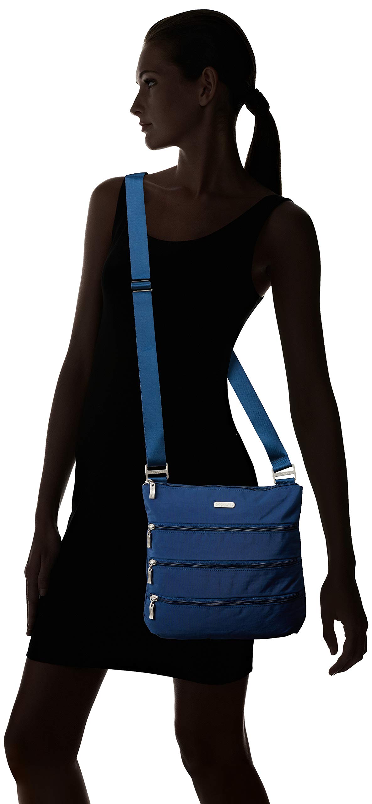 Baggallini Big Zipper Travel Crossbody Bag - Stylish & Secure Anti-Theft Purse for Women | Perfect for Airplane, Commute & Everyday Use