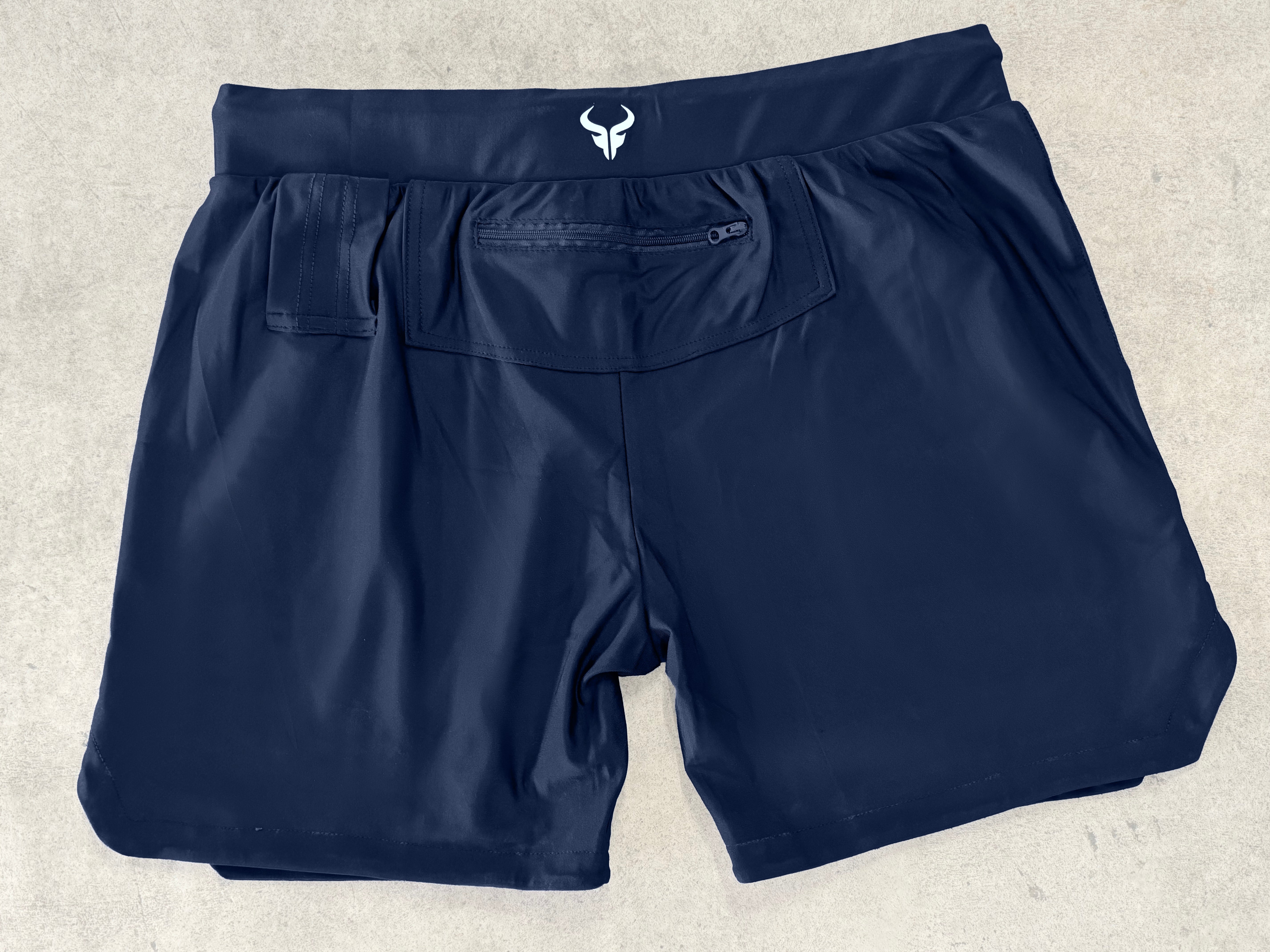 Cerus Navy Fusion Linerless Running Shorts for Men - Lightweight Quick-Dry Athletic Workout Shorts with Pockets - Perfect for Gym, Jogging & Outdoor Activities