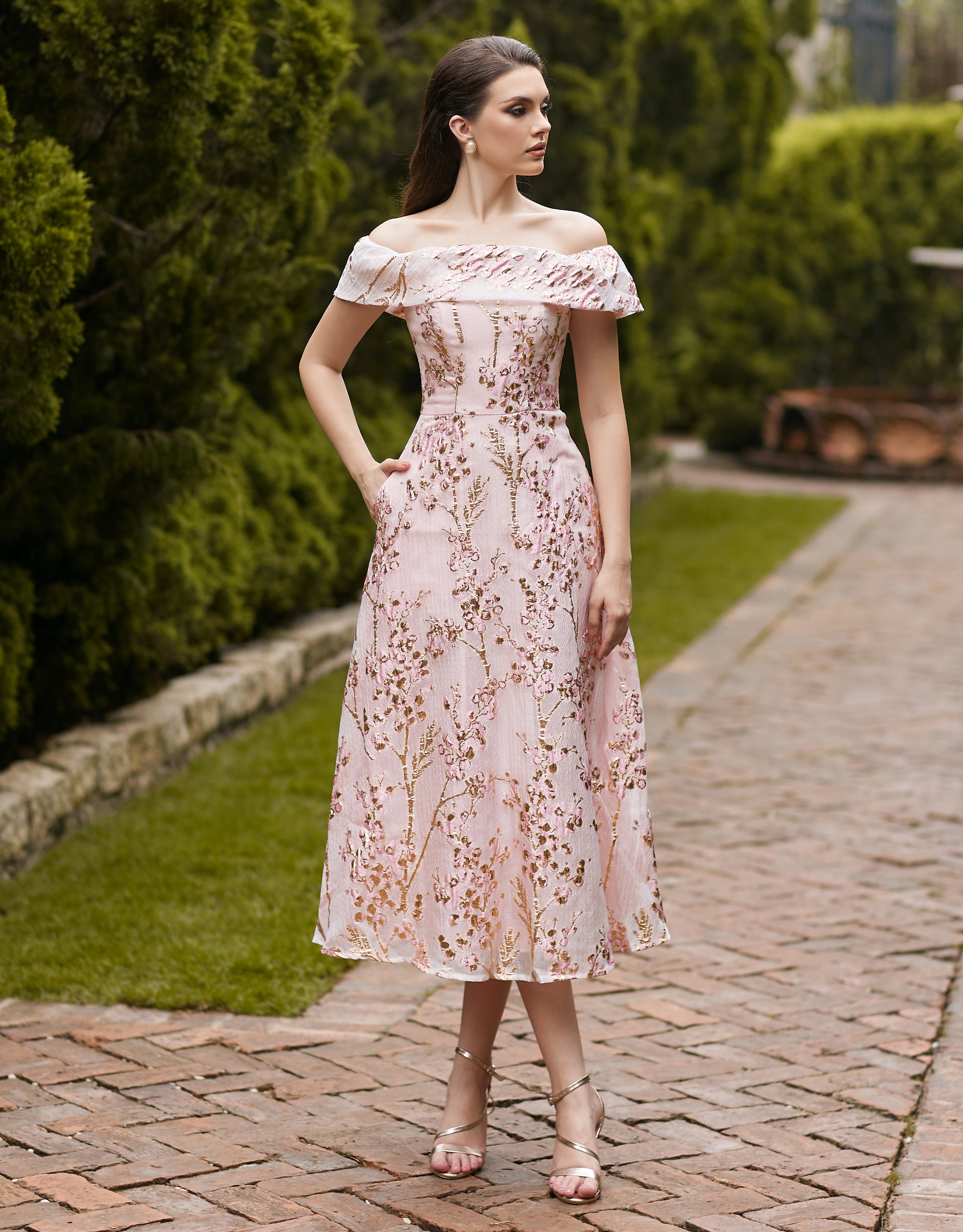 Rebecca Off Shoulder A-Line Dress for Women - Elegant Flowy Summer Dress for Parties, Weddings & Date Nights