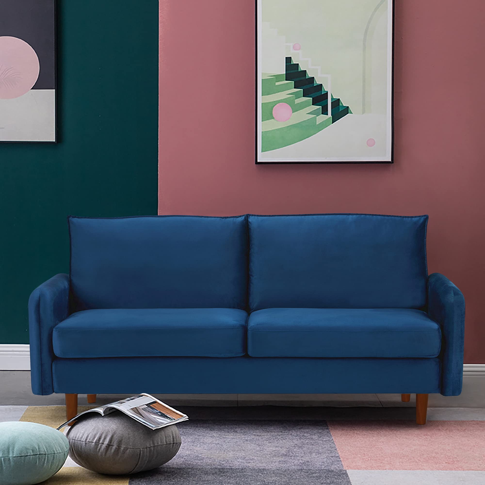 Modern Velvet Loveseat Sofa 68.8