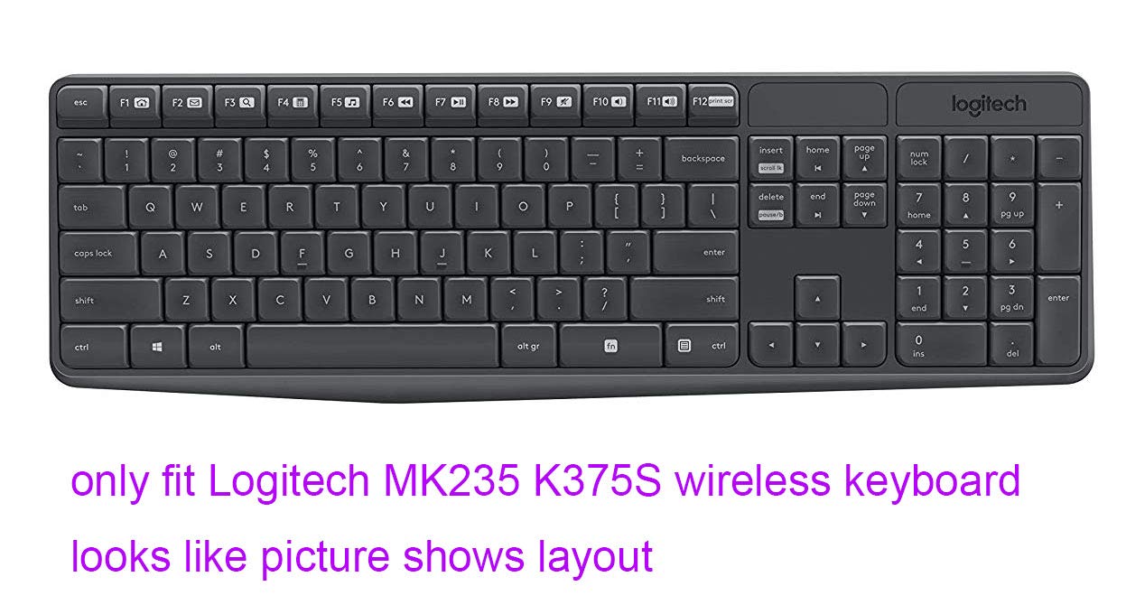 Ultra Thin Clear Keyboard Cover for Logitech MK235 K375S - Home Office Use