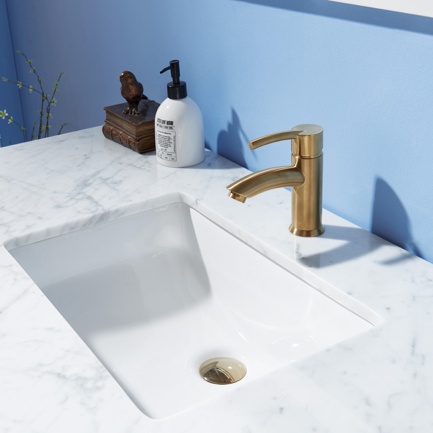 48-Inch Sutton Single Bathroom Vanity Set with Marble Countertop - Modern Bathroom Furniture for Small Spaces | Perfect for Master Bath, Guest Bath & Powder Room Renovations