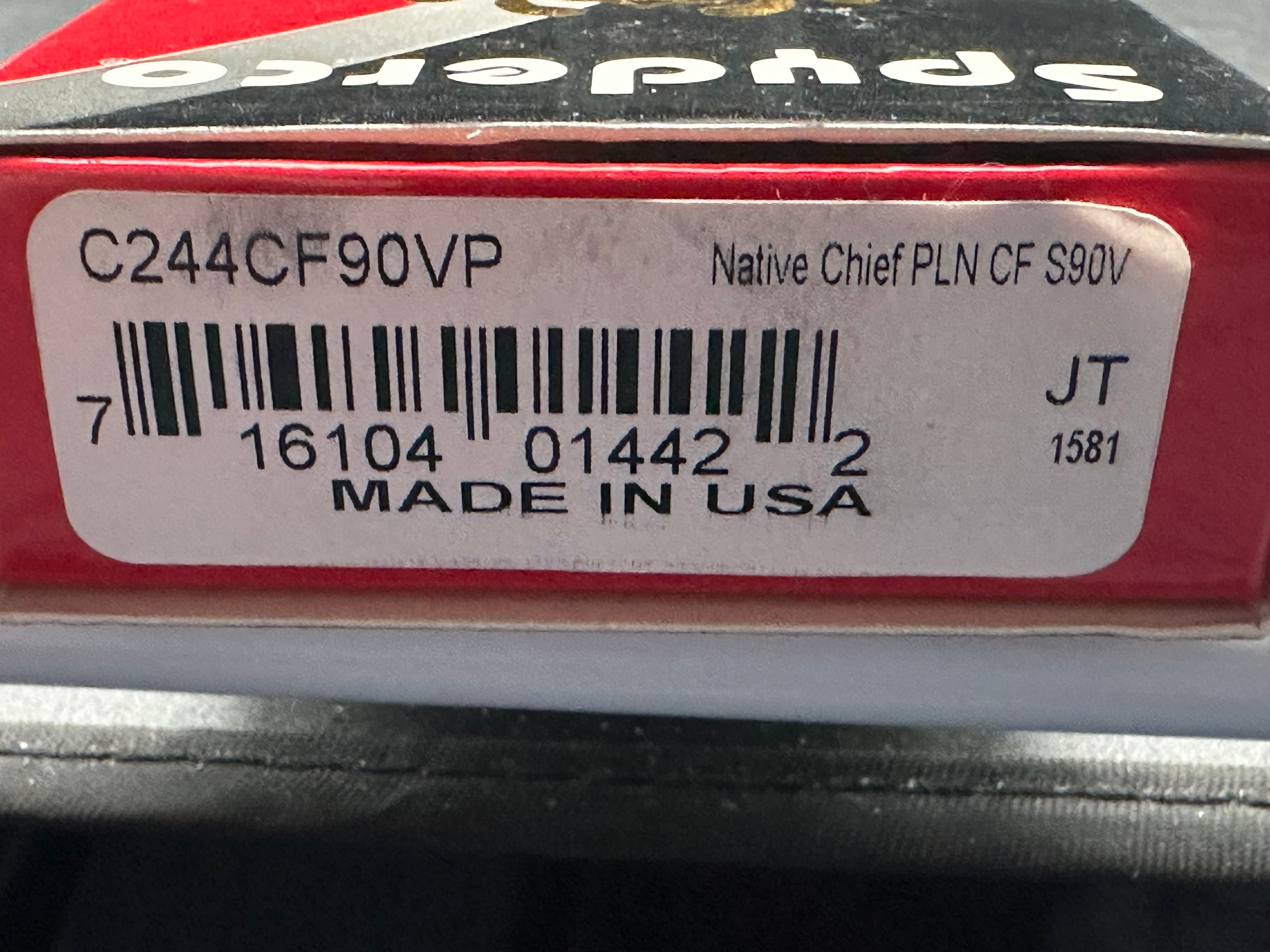 Spyderco Native Chief Lockback Knife - Carbon Fiber Handle, 4.08