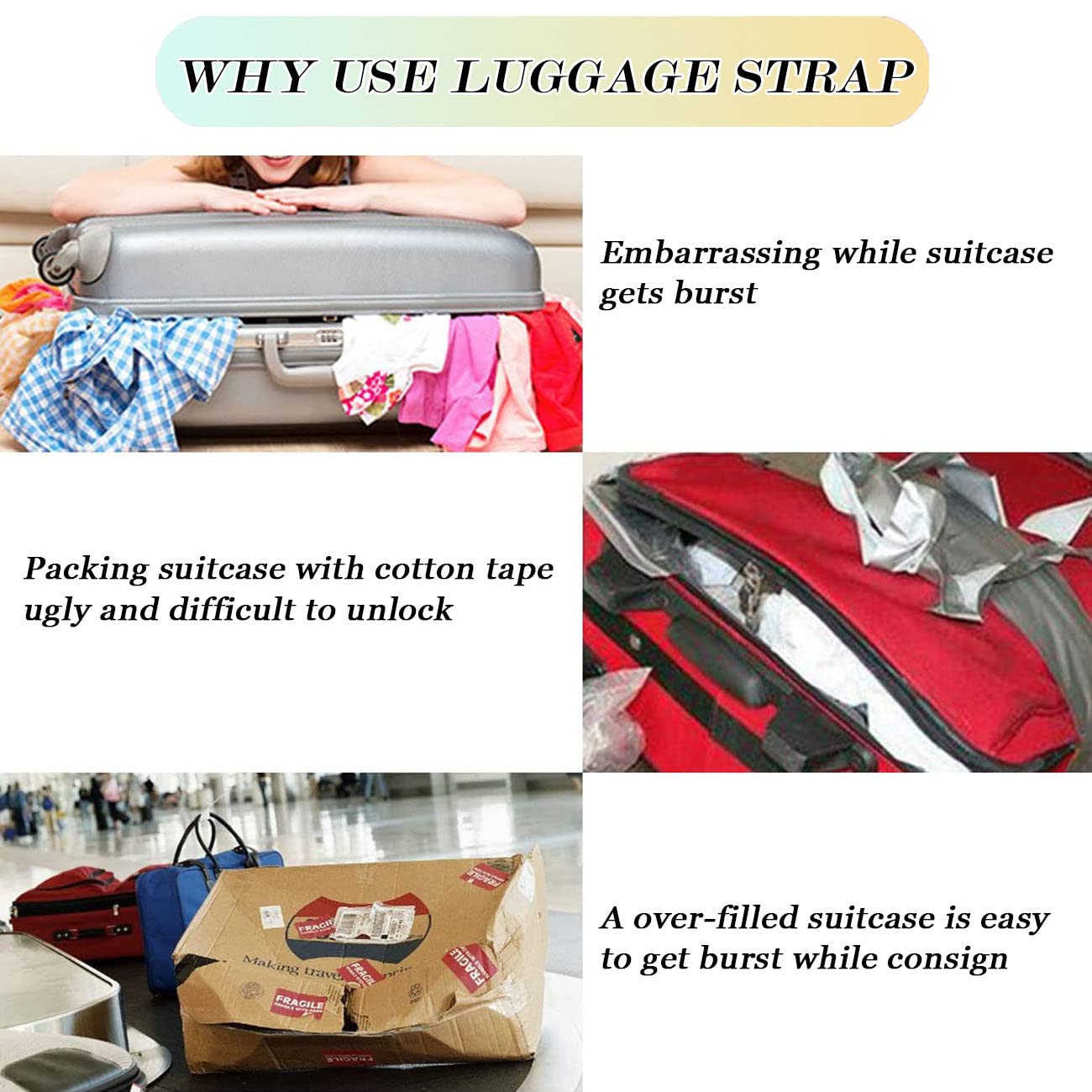 Custom Personalized Luggage Straps with Combination Lock - Adjustable Suitcase Belt with Name Embroidery - Secure Travel Bag Closure Strap for Business & Vacation (15 Color Options) - Perfect for Airports, Hotels & Cruise Travel