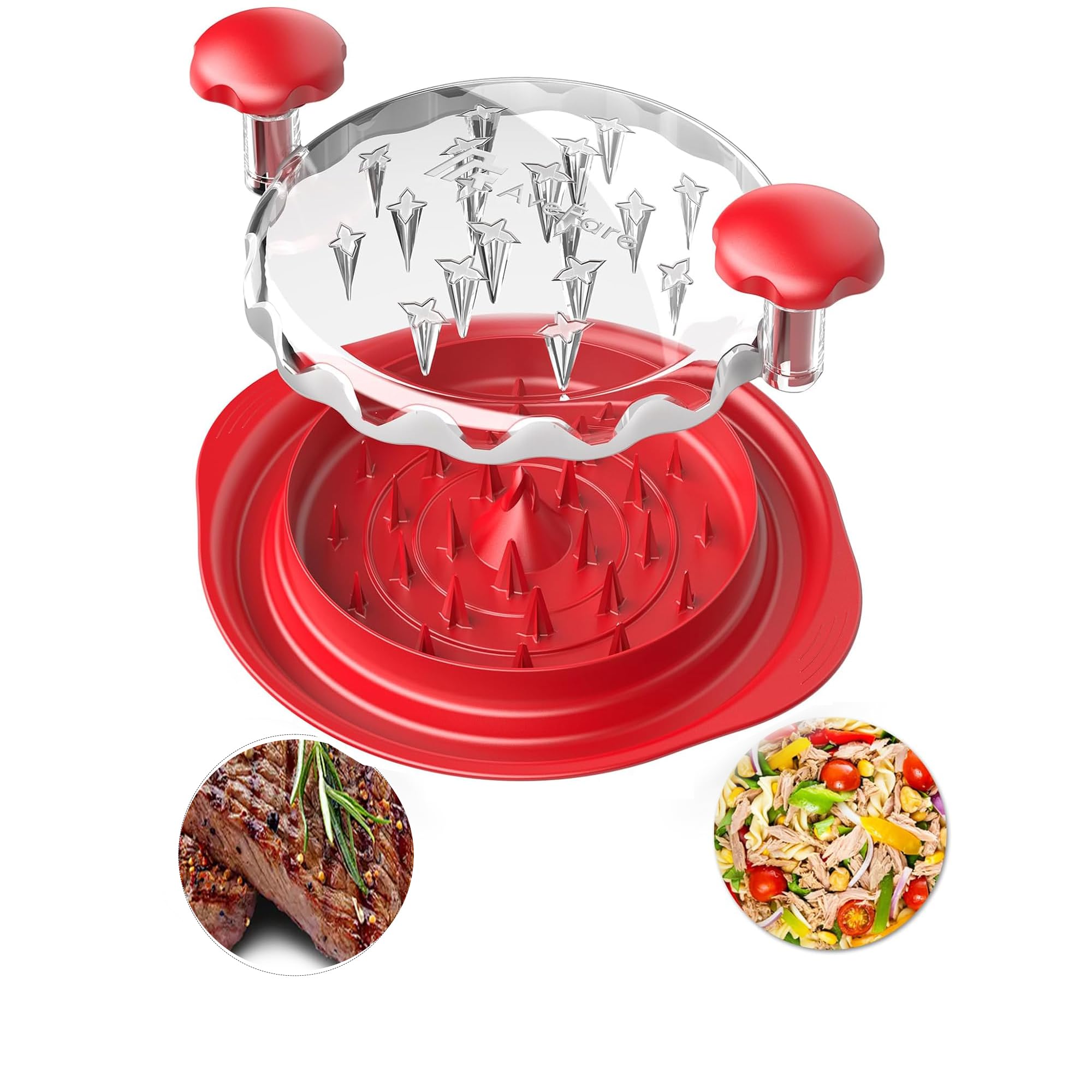 PINKJOY Chicken Shredder Tool - Ergonomic Meat Shredder with Non-Slip Handle for Pulled Pork, Chicken & Beef - Easy to Clean & Twist - Perfect for BBQ, Tacos, Sandwiches & Meal Prep